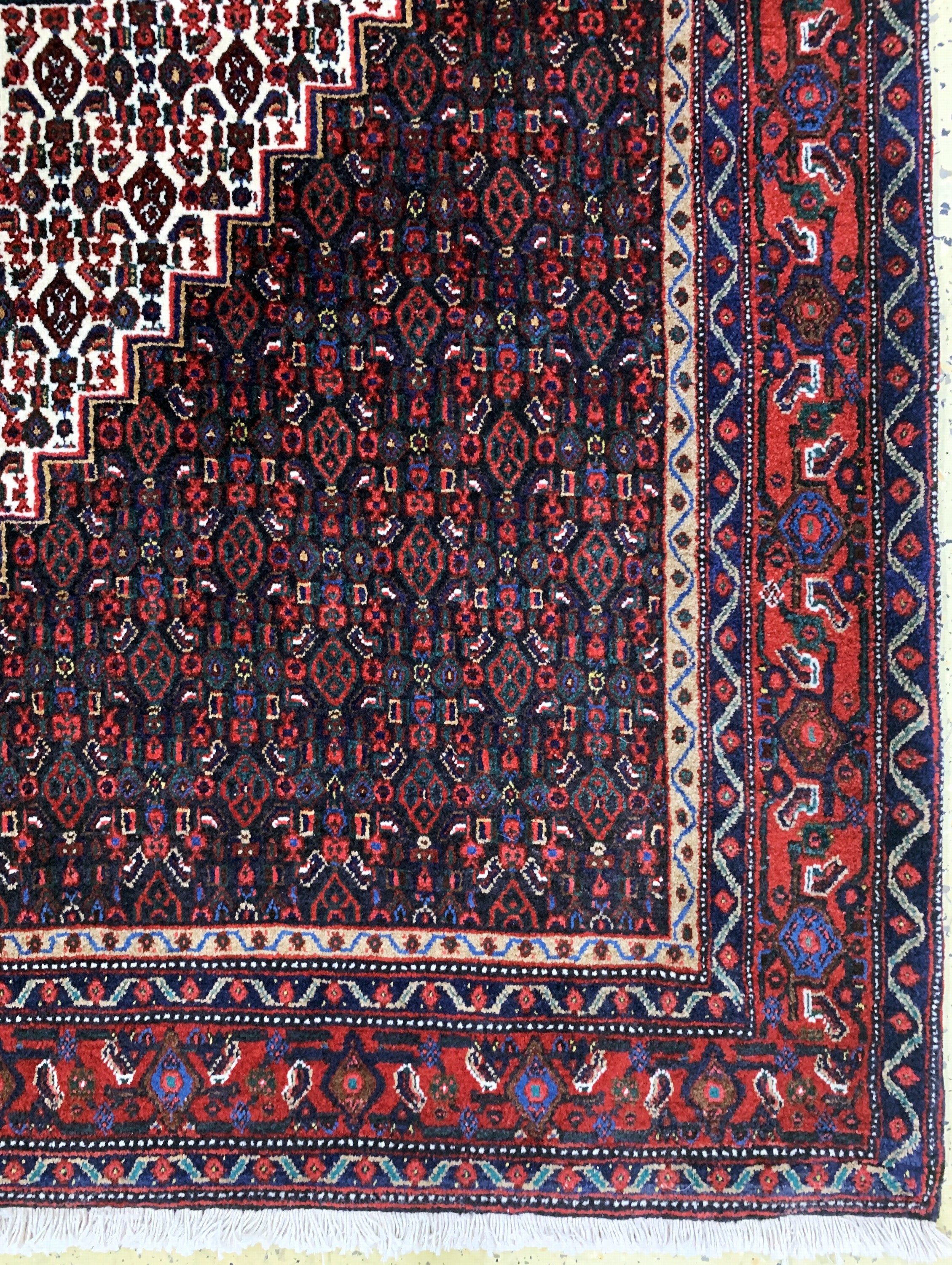 Detail a: Senneh fein, Persien, Mitte 20.Jhd, Wolle auf Baumwolle, ca. 330 x 204 cm, EHZ: 1-2