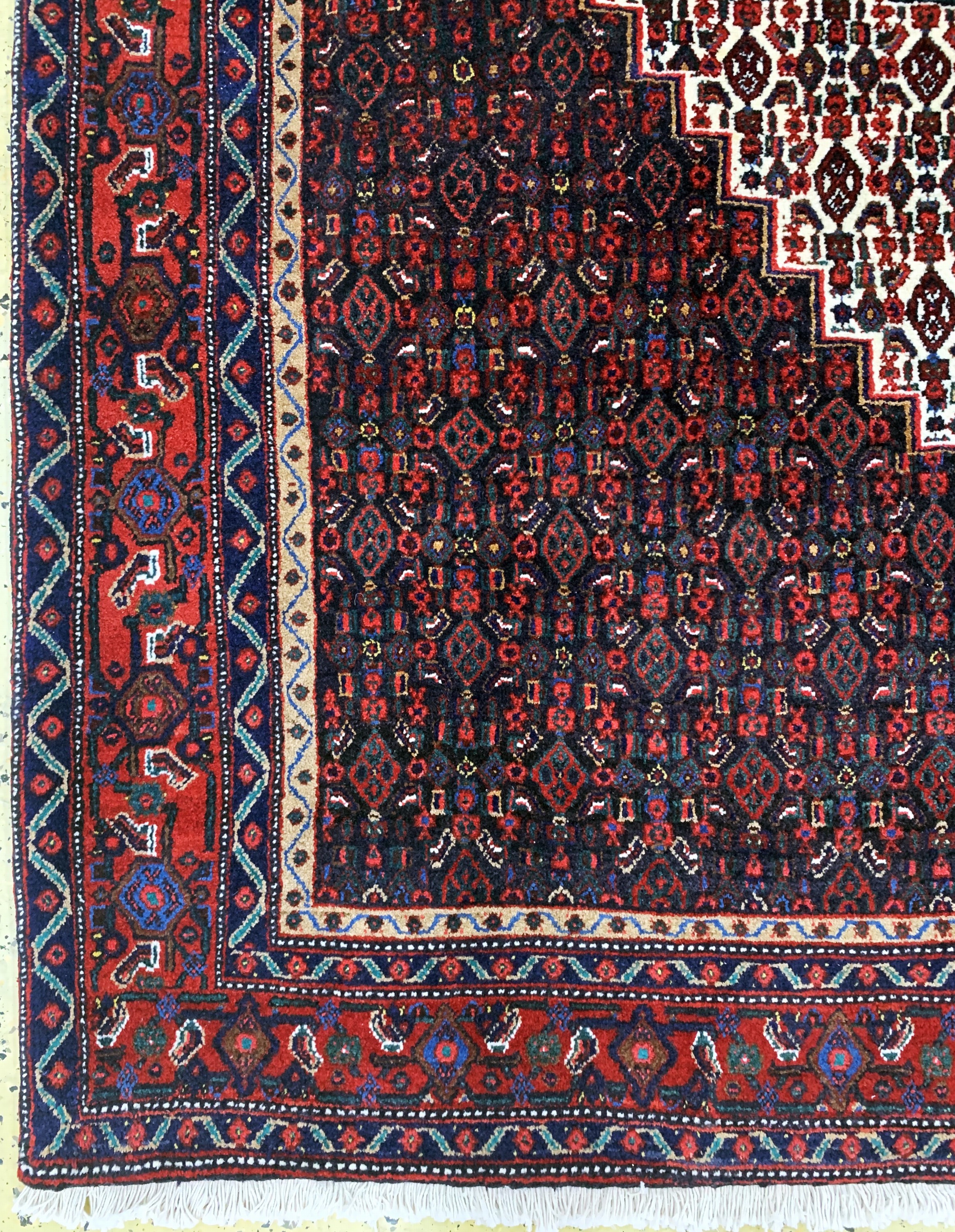 Detail b: Senneh fein, Persien, Mitte 20.Jhd, Wolle auf Baumwolle, ca. 330 x 204 cm, EHZ: 1-2