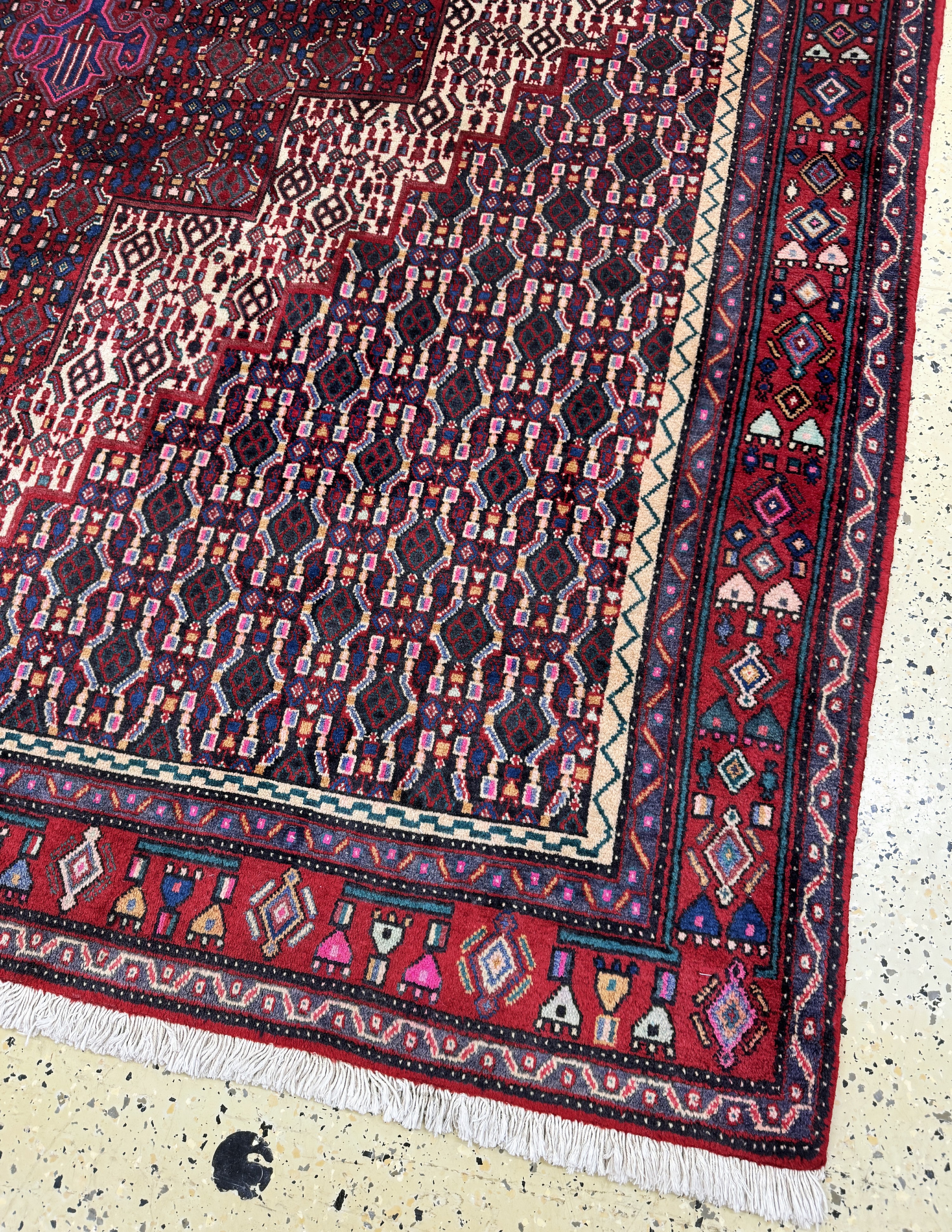 Detail a: Senneh, Persien, Ende 20.Jhd, Wolle auf Baumwolle, ca. 293 x 202 cm, EHZ: 1-2