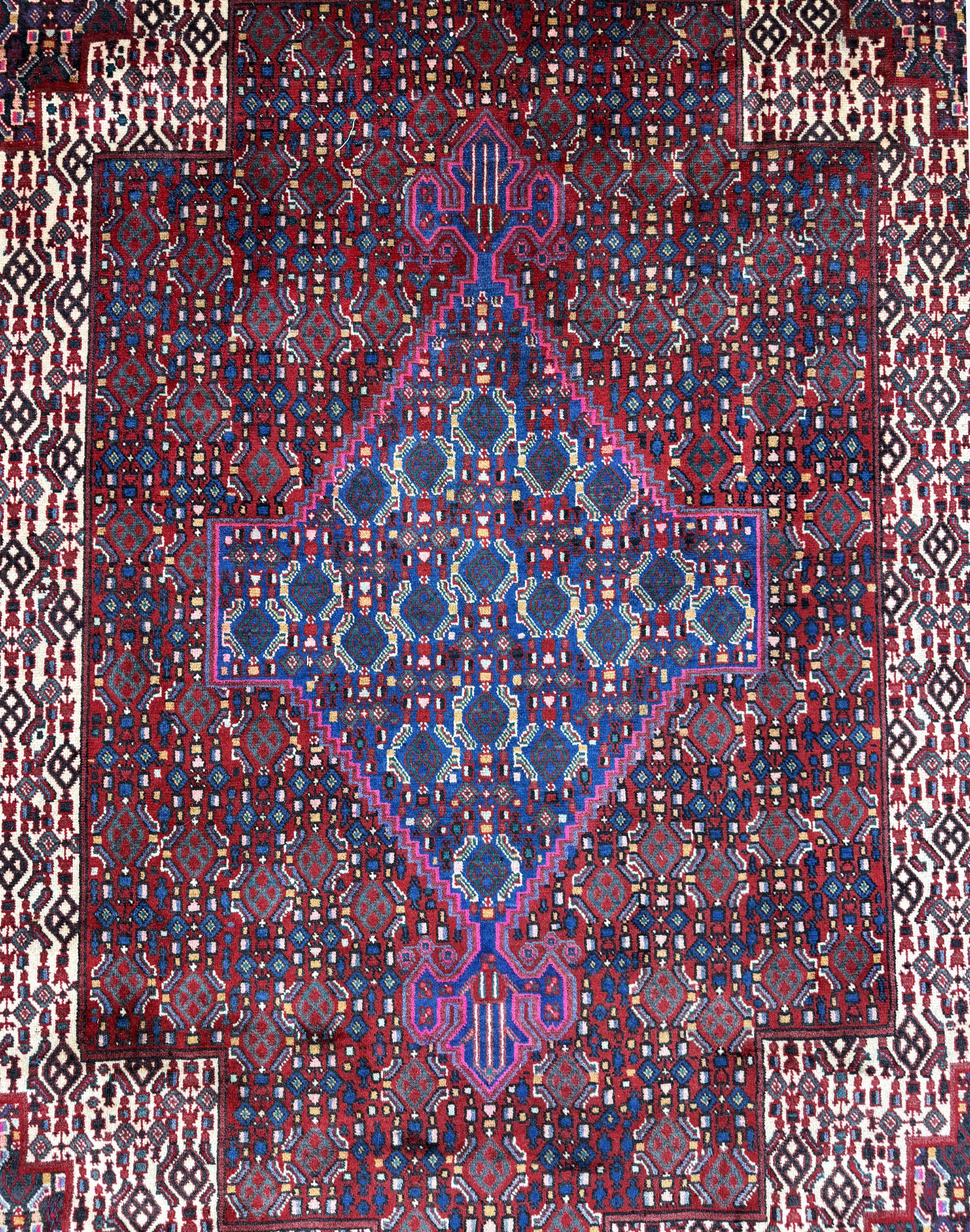 Detail d: Senneh, Persien, Ende 20.Jhd, Wolle auf Baumwolle, ca. 293 x 202 cm, EHZ: 1-2
