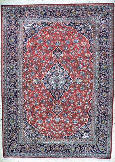 Image Kashan, Persia, mid-20th century, wool on cotton, approx. 339 x 245 cm, slightly ...