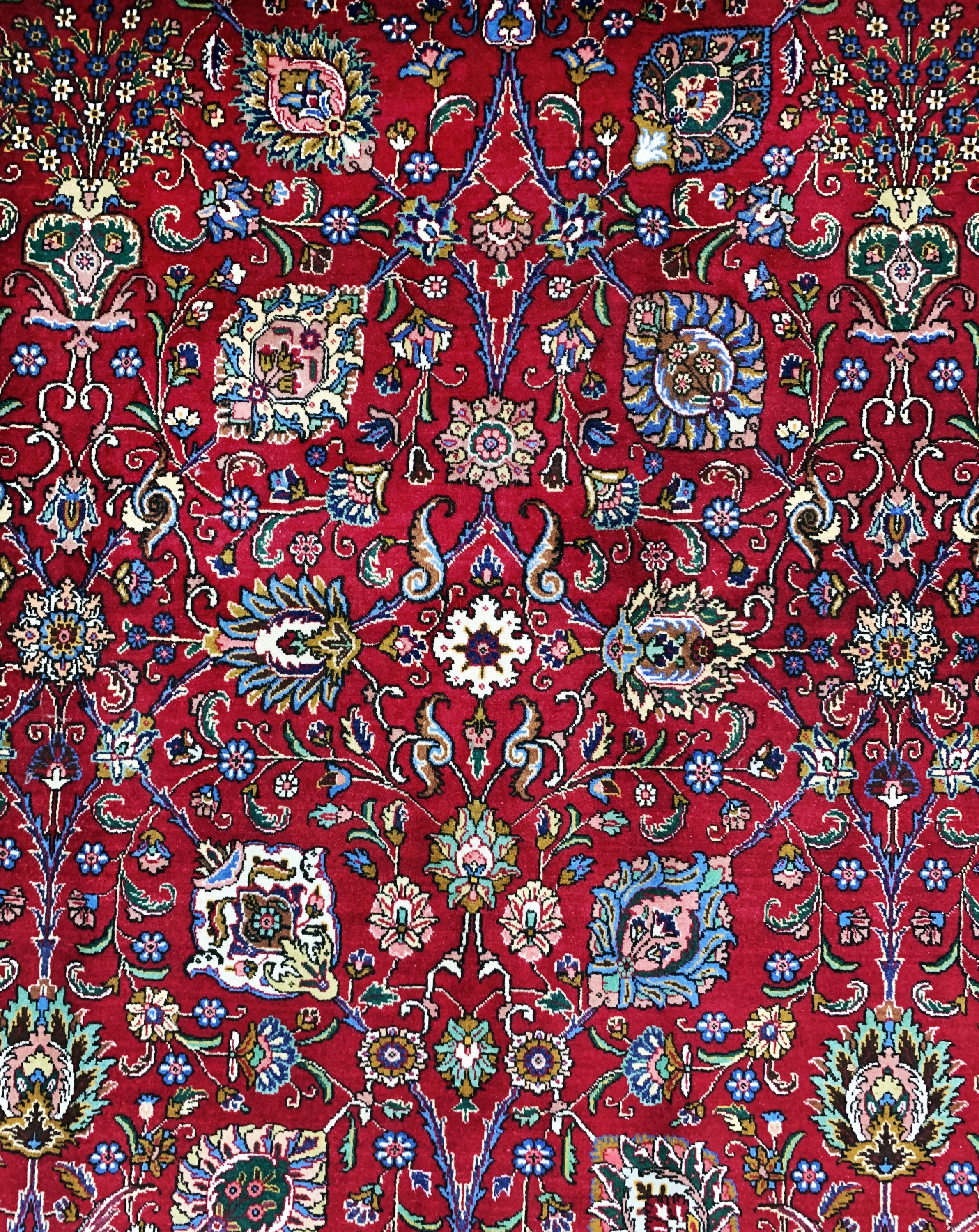 Detail d: Täbriz alt, Persien, Mitte 20.Jhd, Wolle auf Baumwolle, ca. 490 x 340 cm, EHZ: 1-2