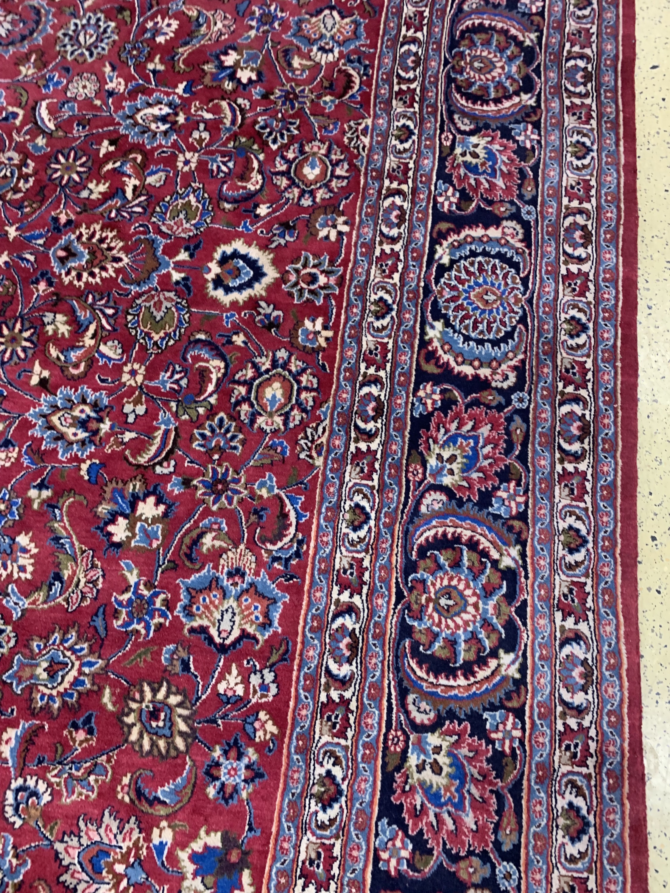 Detail e: Mesched alt, Persien, Mitte 20.Jhd, Wolle auf Baumwolle, ca. 490 x 335 cm, nahezu neuwertig