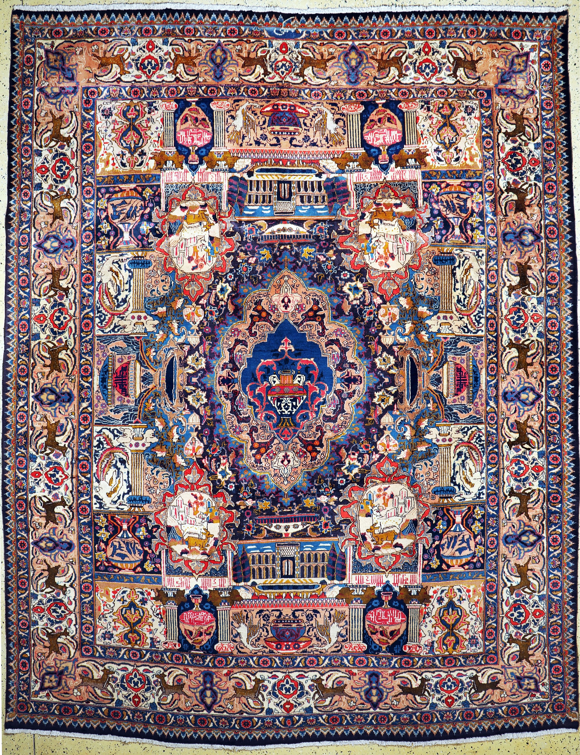 Kaschmar alt, Persien, Mitte 20.Jhd, Wolle auf Baumwolle, ca. 380 x 295 cm, gereinigt, EHZ: 1-2