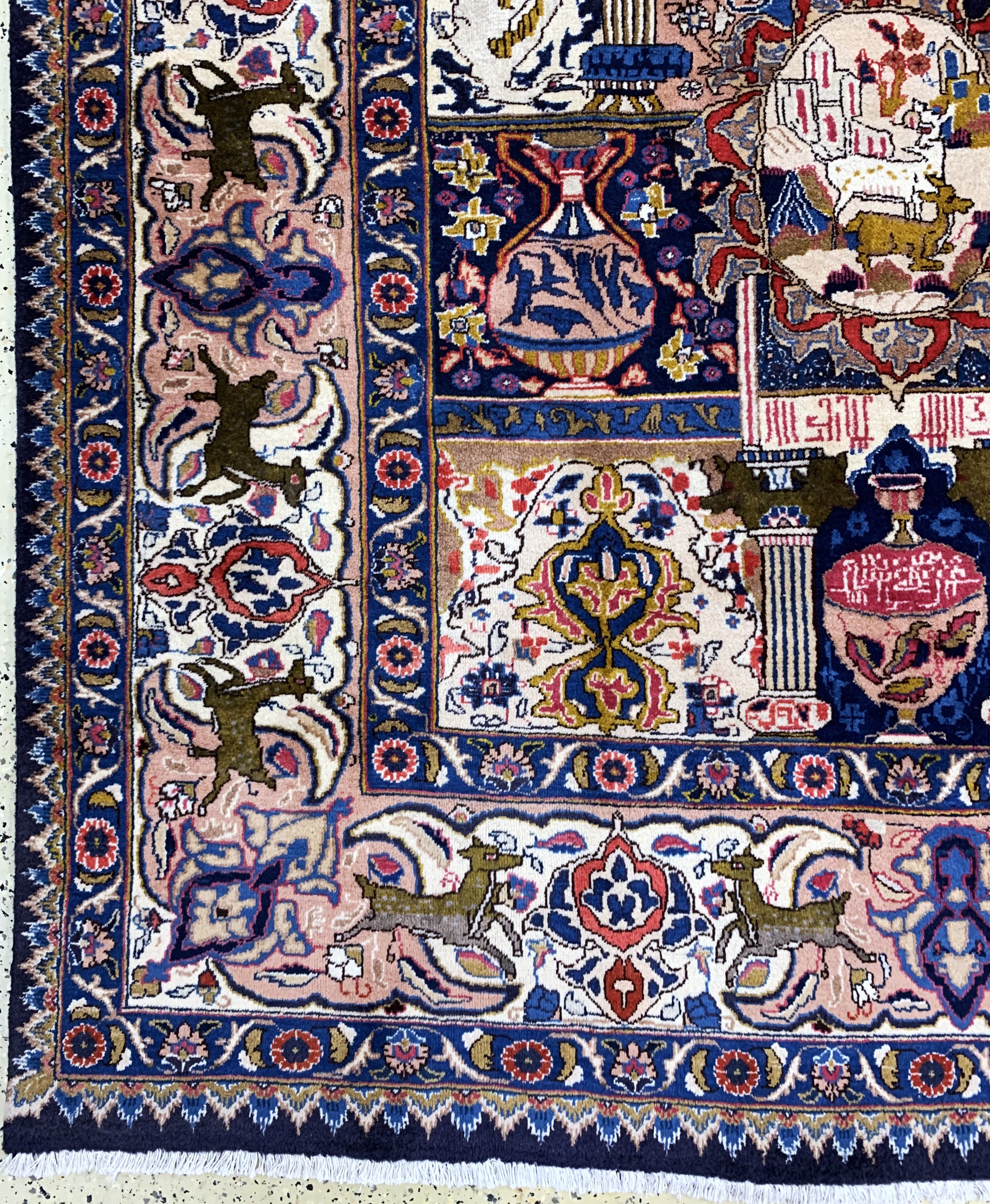 Detail c: Kaschmar alt, Persien, Mitte 20.Jhd, Wolle auf Baumwolle, ca. 380 x 295 cm, gereinigt, EHZ: 1-2