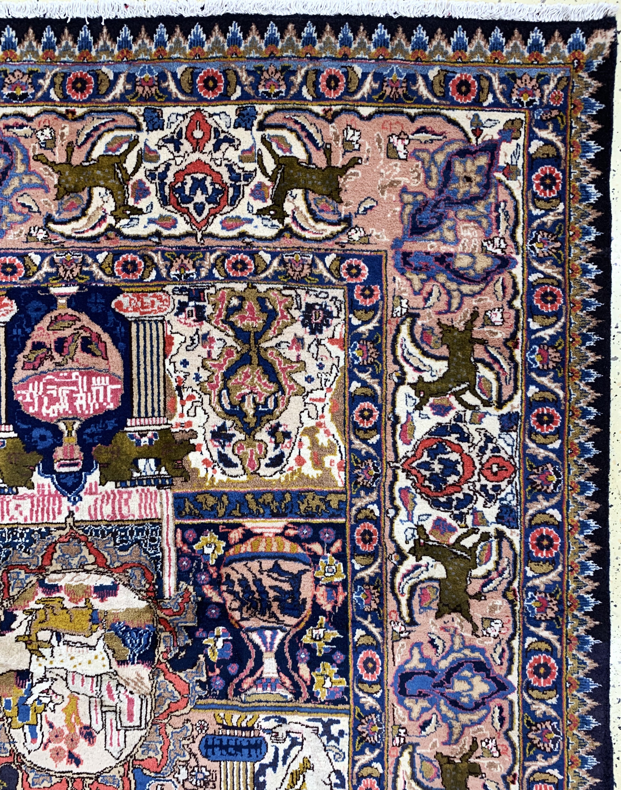 Detail g: Kaschmar alt, Persien, Mitte 20.Jhd, Wolle auf Baumwolle, ca. 380 x 295 cm, gereinigt, EHZ: 1-2
