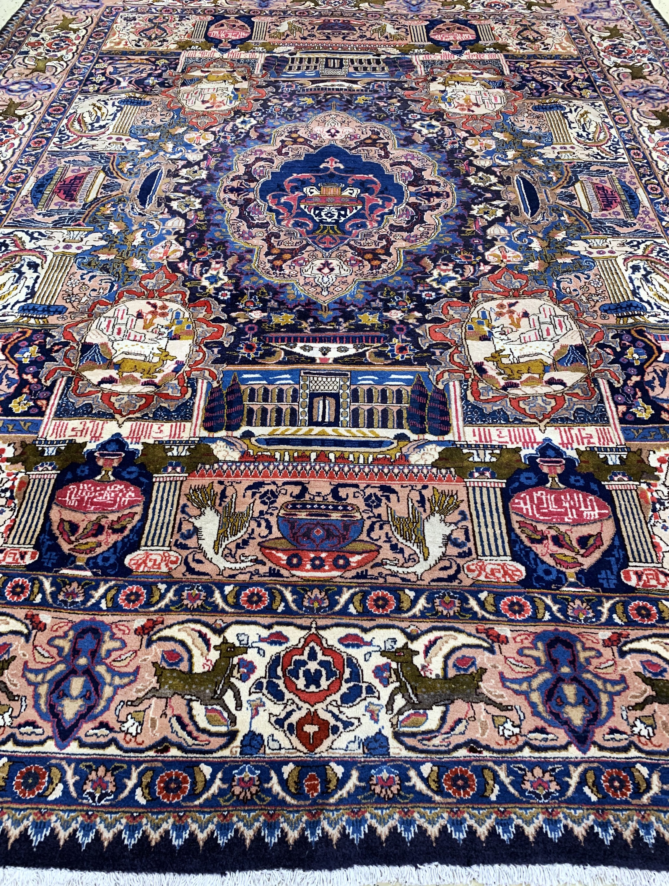Detail h: Kaschmar alt, Persien, Mitte 20.Jhd, Wolle auf Baumwolle, ca. 380 x 295 cm, gereinigt, EHZ: 1-2