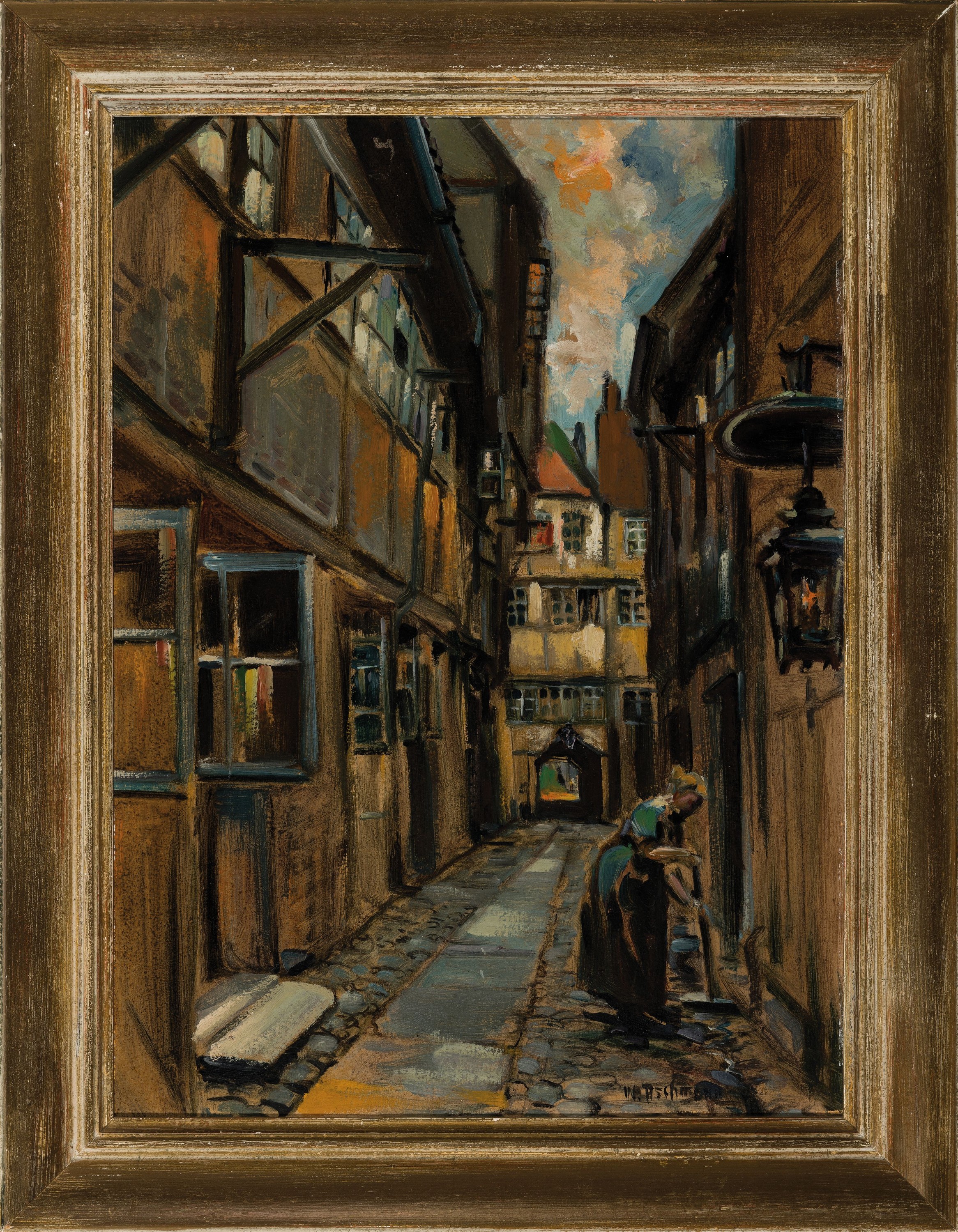 Detail k: Willy Aschmann, geb. 1916 Poppenbüttel, 3 Ölgemälde mit Hamburger Ansichten: Kleine Alster, Öl/Lwd, rechts unten sign., ca. 30x40 cm, R.; Blick ...