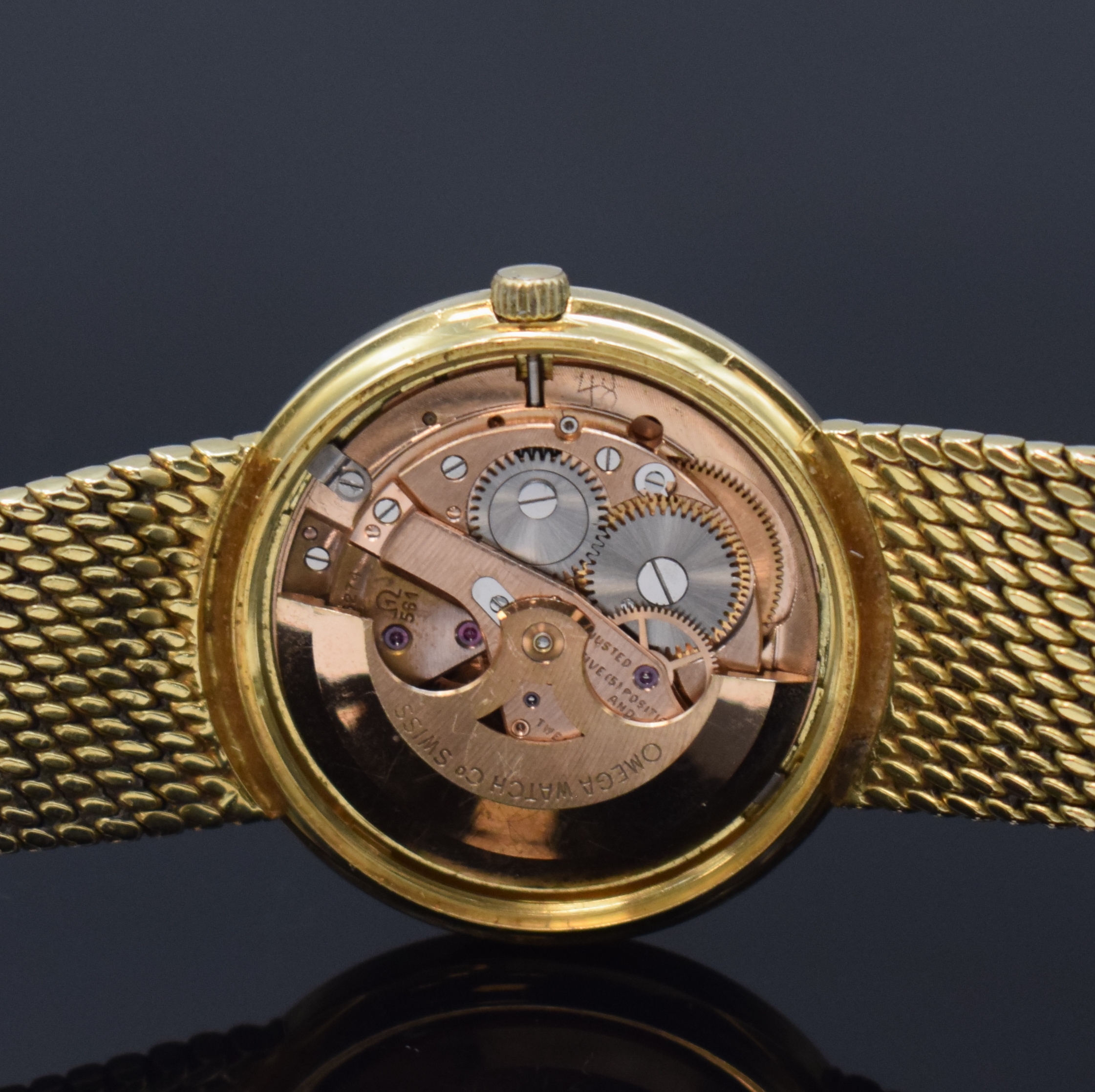 Detail e: OMEGA feine und seltene Herrenarmbanduhr Constellation Chronometer in GG 750/000 Referenz 7190, Automatik, Schweiz um 1967, massiv Gold inkl. ...