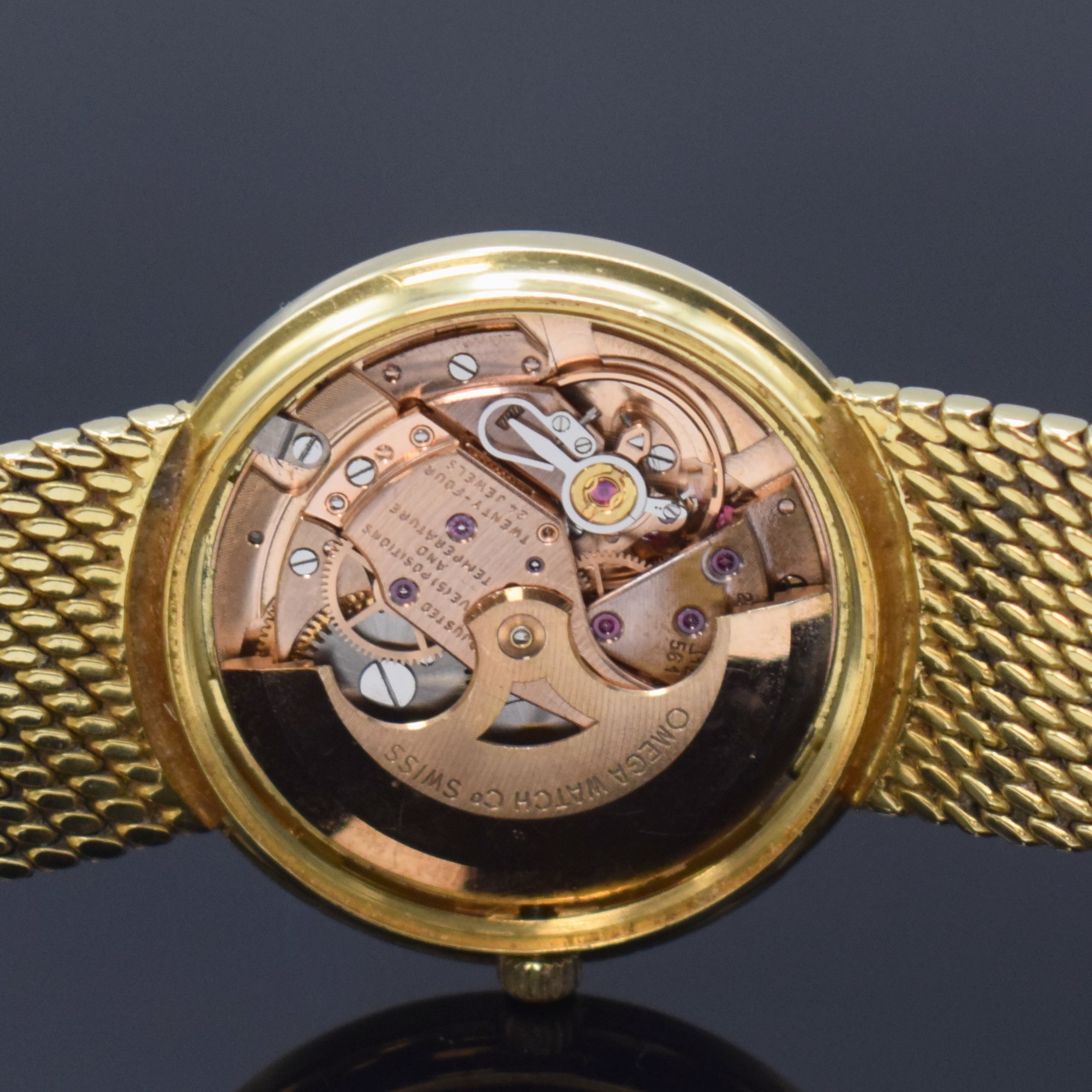 Detail f: OMEGA feine und seltene Herrenarmbanduhr Constellation Chronometer in GG 750/000 Referenz 7190, Automatik, Schweiz um 1967, massiv Gold inkl. ...