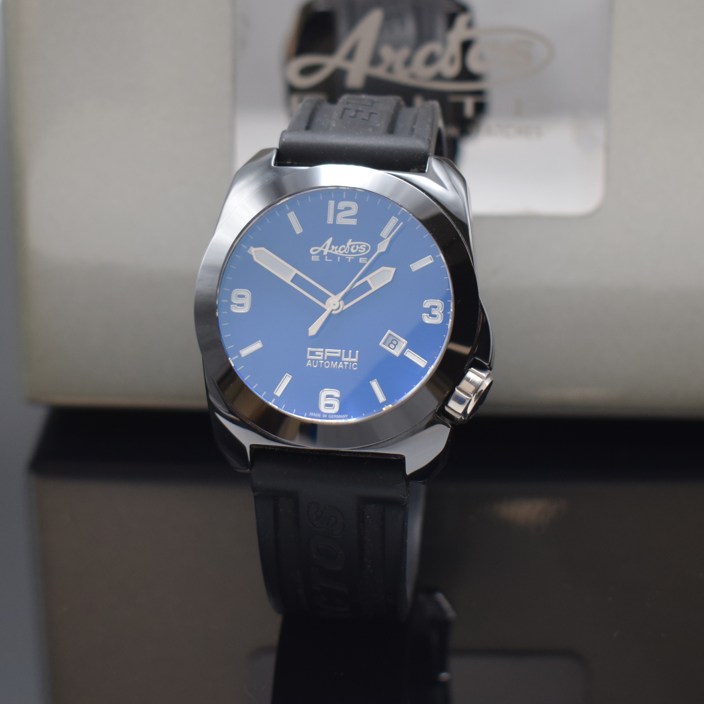 ARCTOS Elite Herrenarmbanduhr Serie GPW, Deutschland um 2010, Automatik, auf 999 Stück limitiertes Sondermodell in Keramik/Titan m. orig. ...
