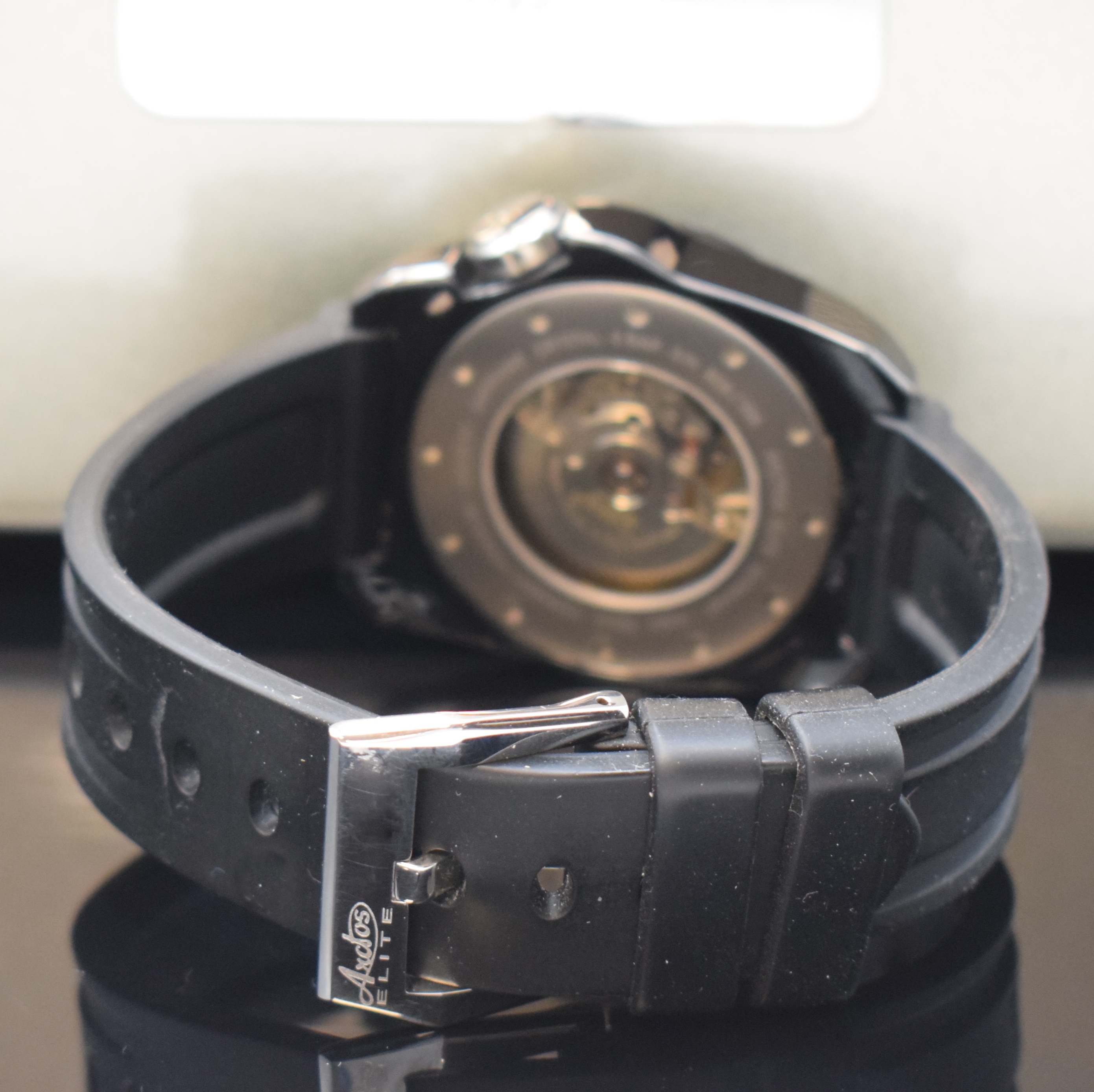 Detail b: ARCTOS Elite Herrenarmbanduhr Serie GPW, Deutschland um 2010, Automatik, auf 999 Stück limitiertes Sondermodell in Keramik/Titan m. orig. ...