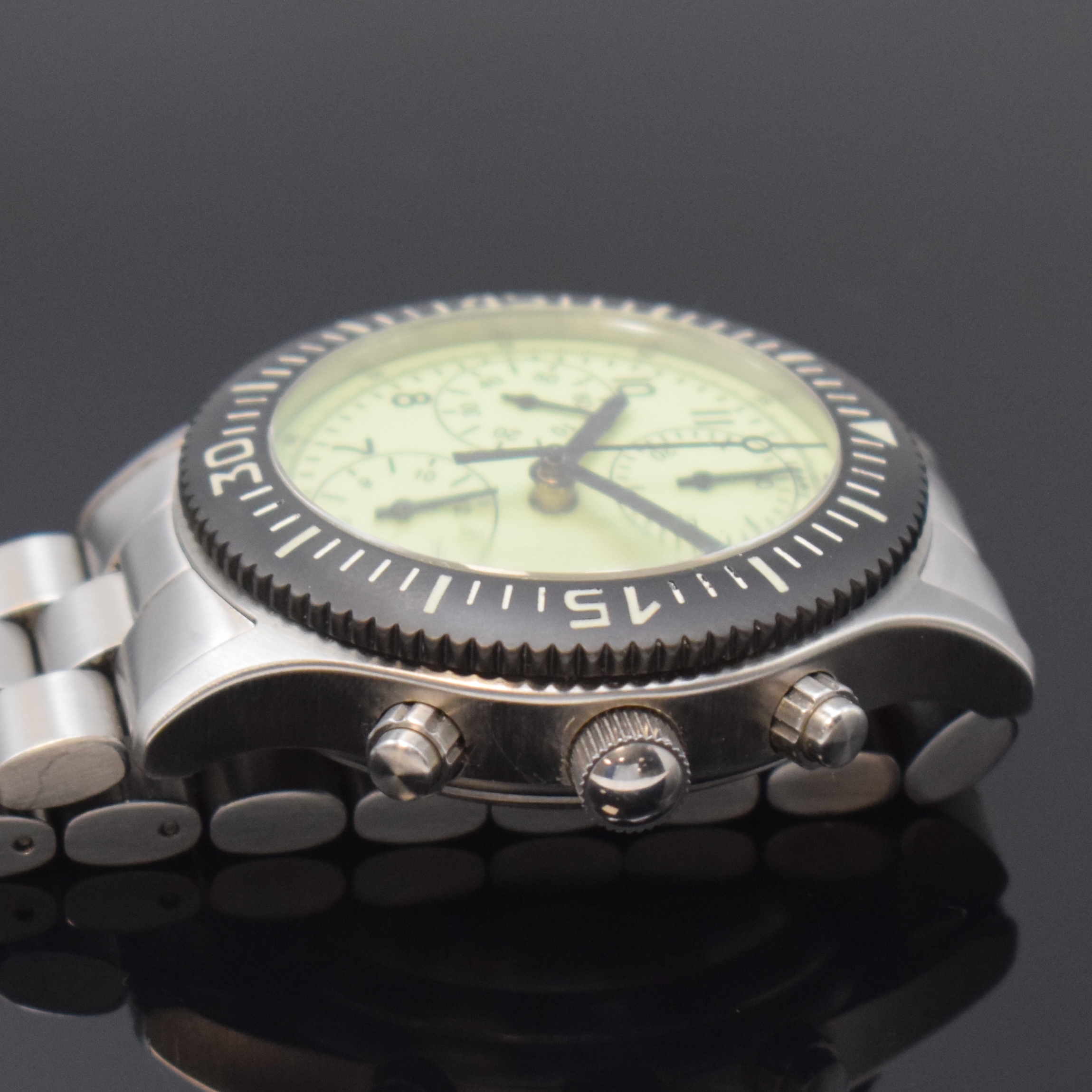 Detail b: LACO BY LACHER Armbandchronograph limited Edition 100, Deutschland um 2000, Automatik, Edelstahlgeh. inkl. neutr. Gliederband m. dopp. Faltschl., ...