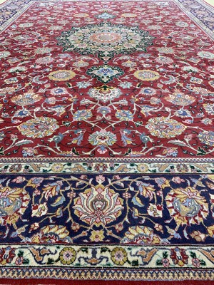 26858011j - Täbriz alt, Persien, Mitte 20.Jhd, Wolle auf Baumwolle, ca. 395 x 288 cm, EHZ: 2-3