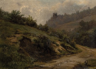 Image 26858084 - Karl Weysser, 1833 Durlach-1904 Heidelberg, Der Durlacher Turmberg von der ...