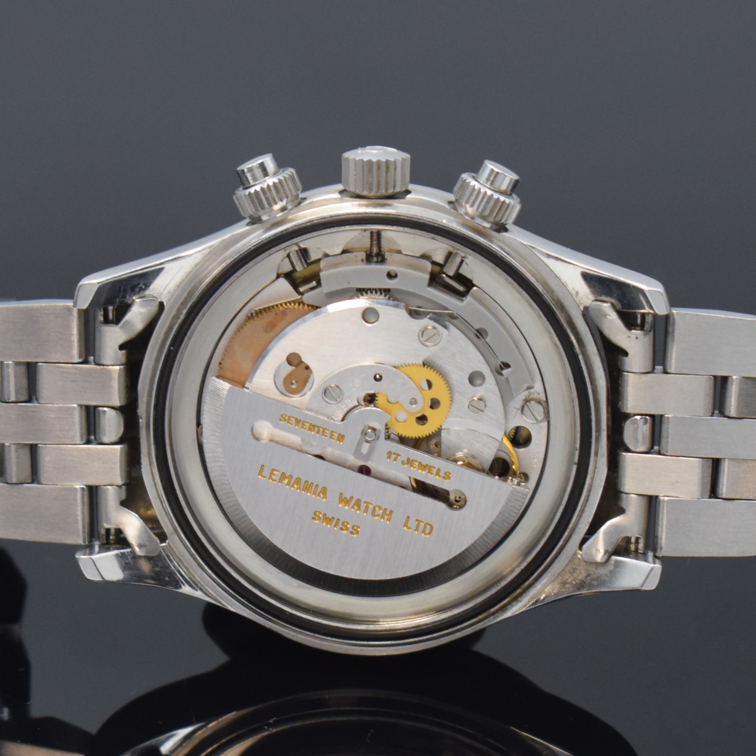 Detail e: ROYAL NAVY Military MK III by Orfina Herrenchronograph Referenz 8190, Schweiz um 2010, Automatik, Edelstahlgeh. inkl. orig. Gliederband m. Faltschl., ...