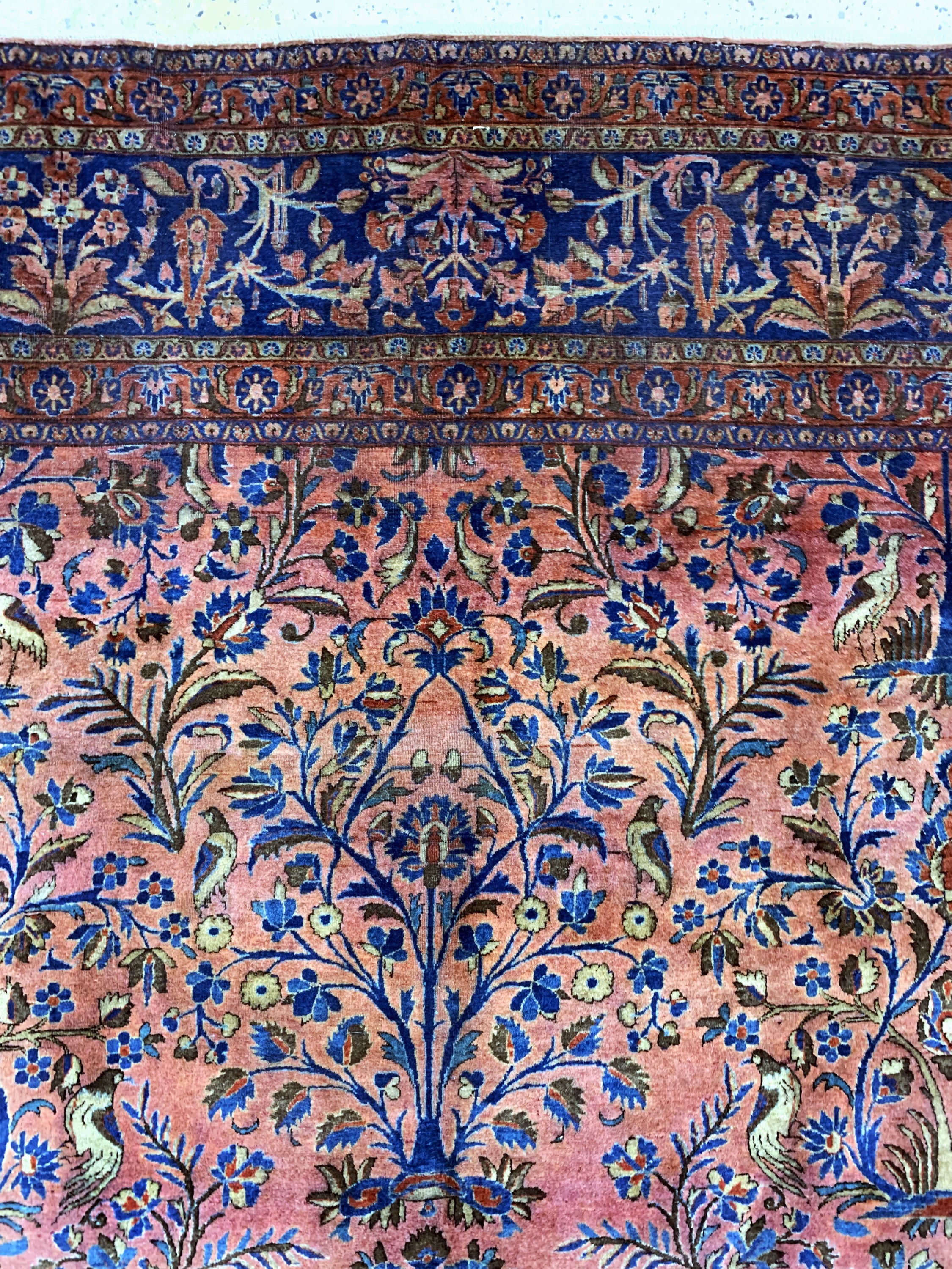 Detail d: Us Re-Import Keschan antik, Persien, 19.Jhd, "Manchester-Korkwolle, ca. 420 x 320 cm, EHZ: 2-3