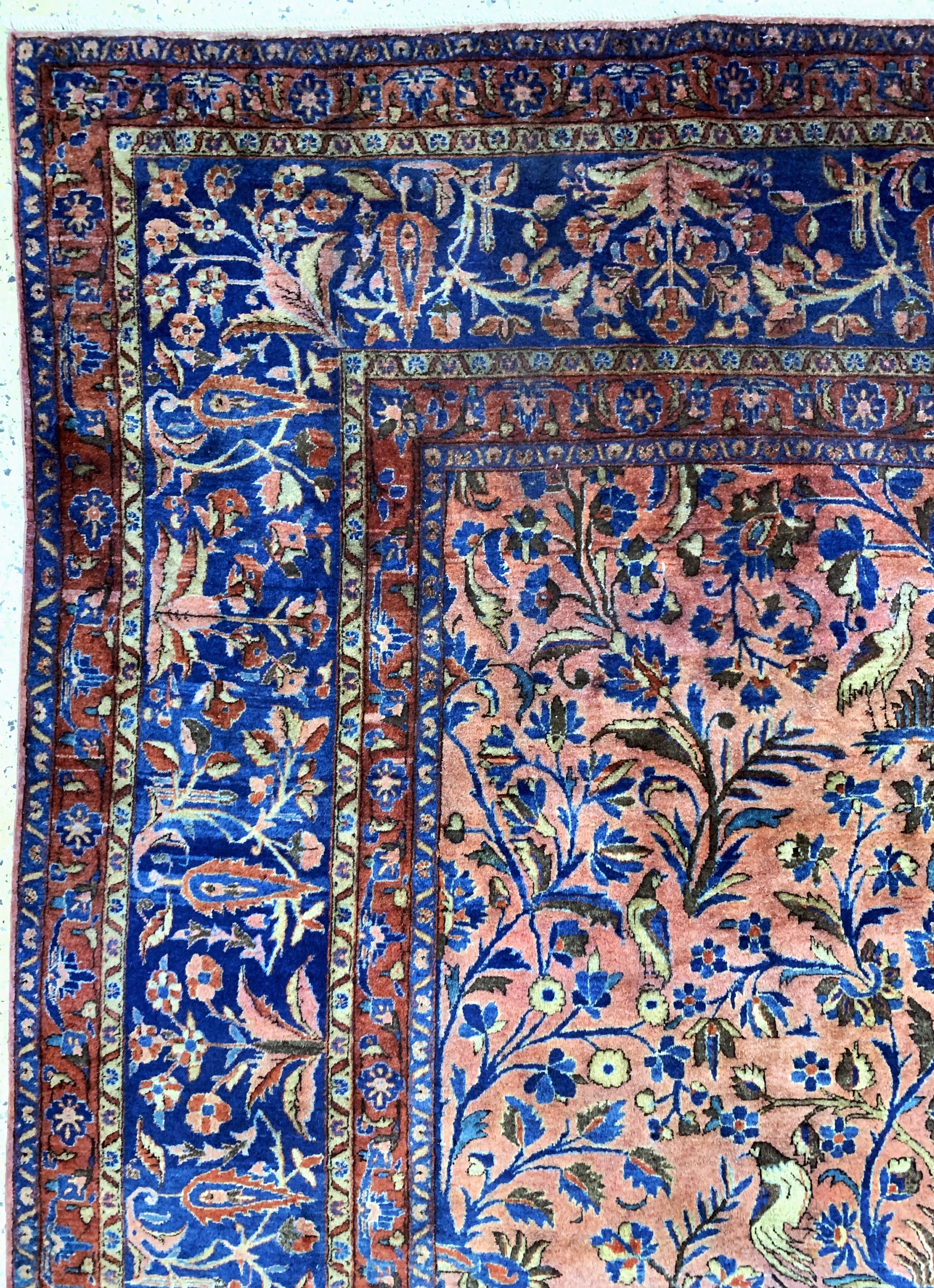 Detail e: Us Re-Import Keschan antik, Persien, 19.Jhd, "Manchester-Korkwolle, ca. 420 x 320 cm, EHZ: 2-3