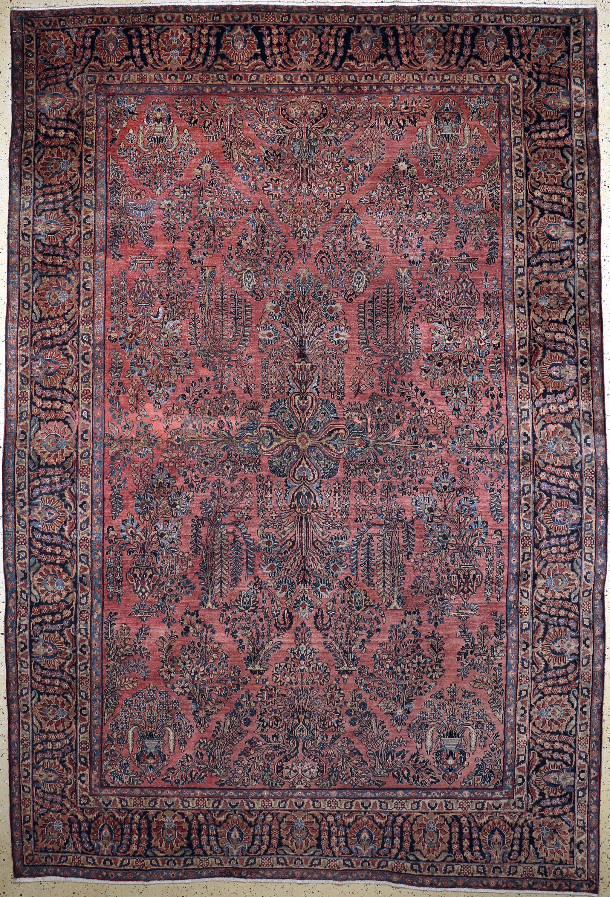 Us Re-Import Sarogh antik, Persien, um 1900, Wolle auf Baumwolle, ca. 393 x 270 cm, EHZ: 2-3, (restauriert)