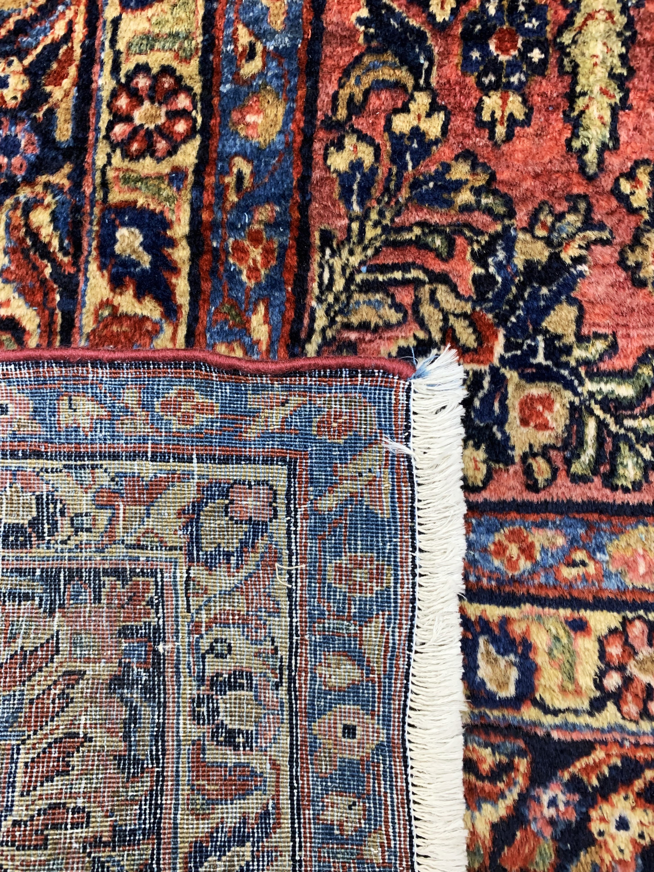 Detail h: Us Re-Import Sarogh antik, Persien, um 1900, Wolle auf Baumwolle, ca. 393 x 270 cm, EHZ: 2-3, (restauriert)