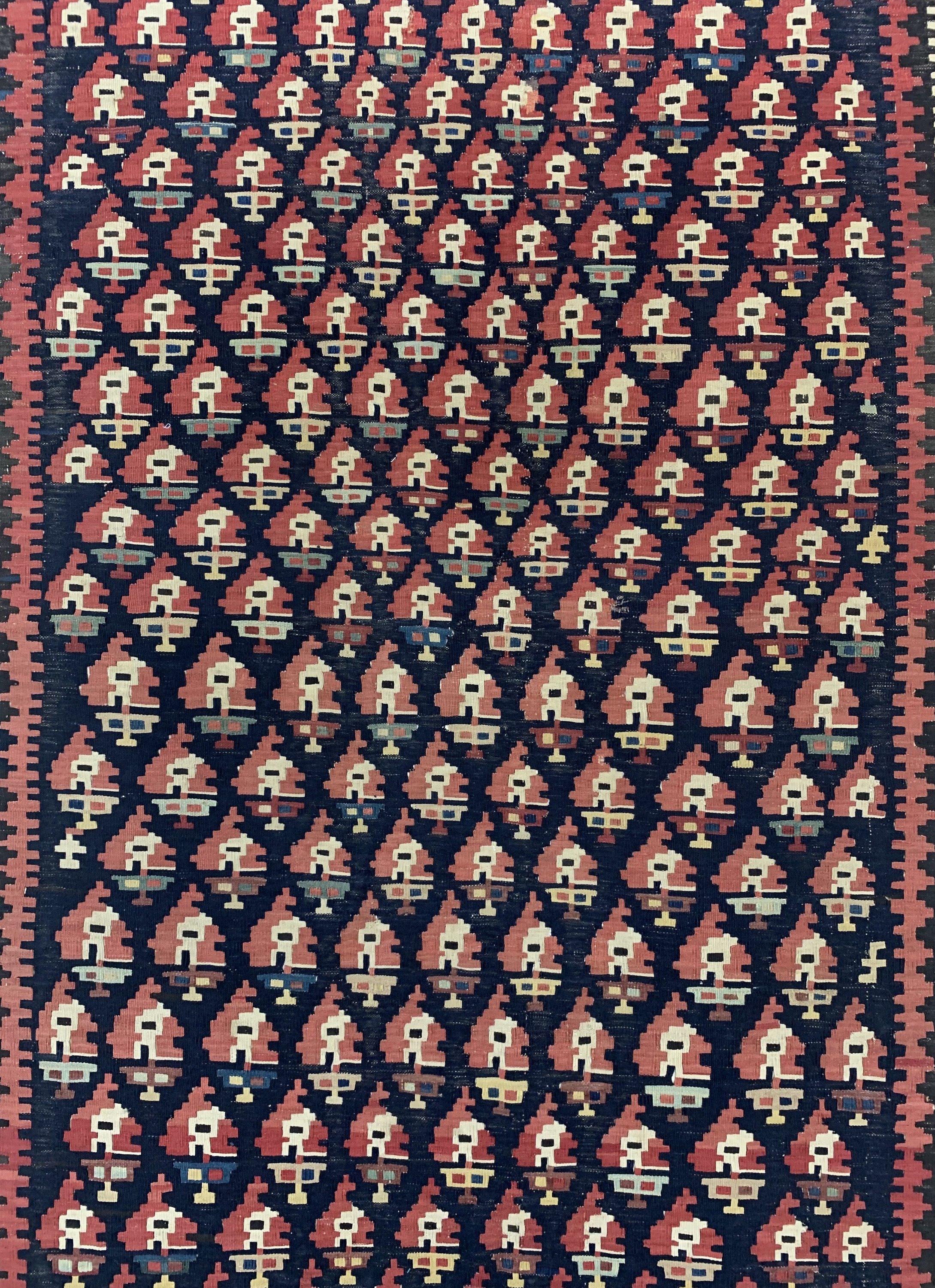 Detail c: Kuba-Schirwan Kelim antik, Kaukasus, 19.Jhd, Wolle auf Wolle, ca. 325 x 165 cm, EHZ: 2-3,aus Sammlungsauflösung