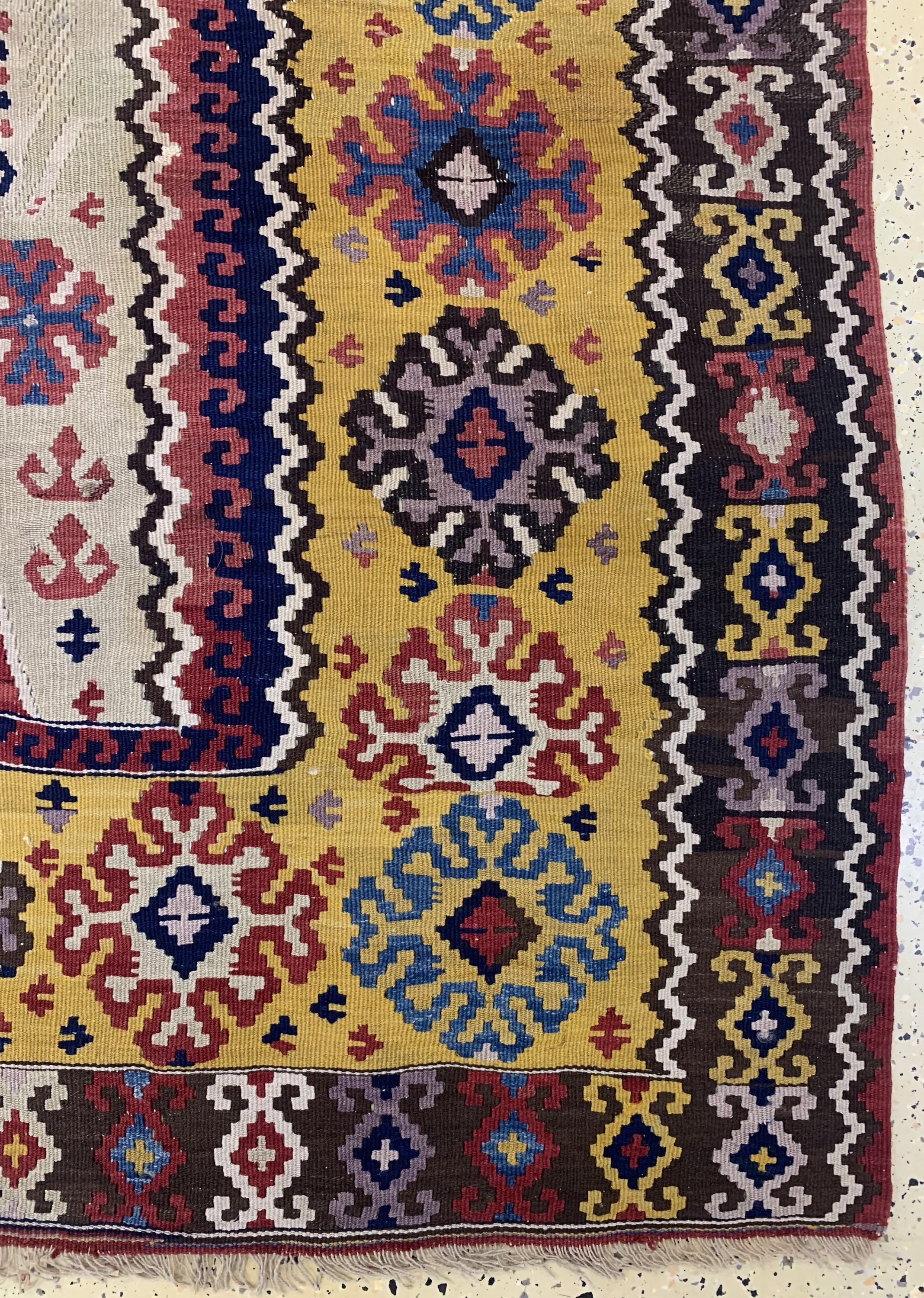 Detail a: Erzurum Kelim antik, Türkei, 19.Jhd, Wolle auf Wolle, ca. 215 x 165 cm, EHZ: 2,aus Sammlungsauflösung