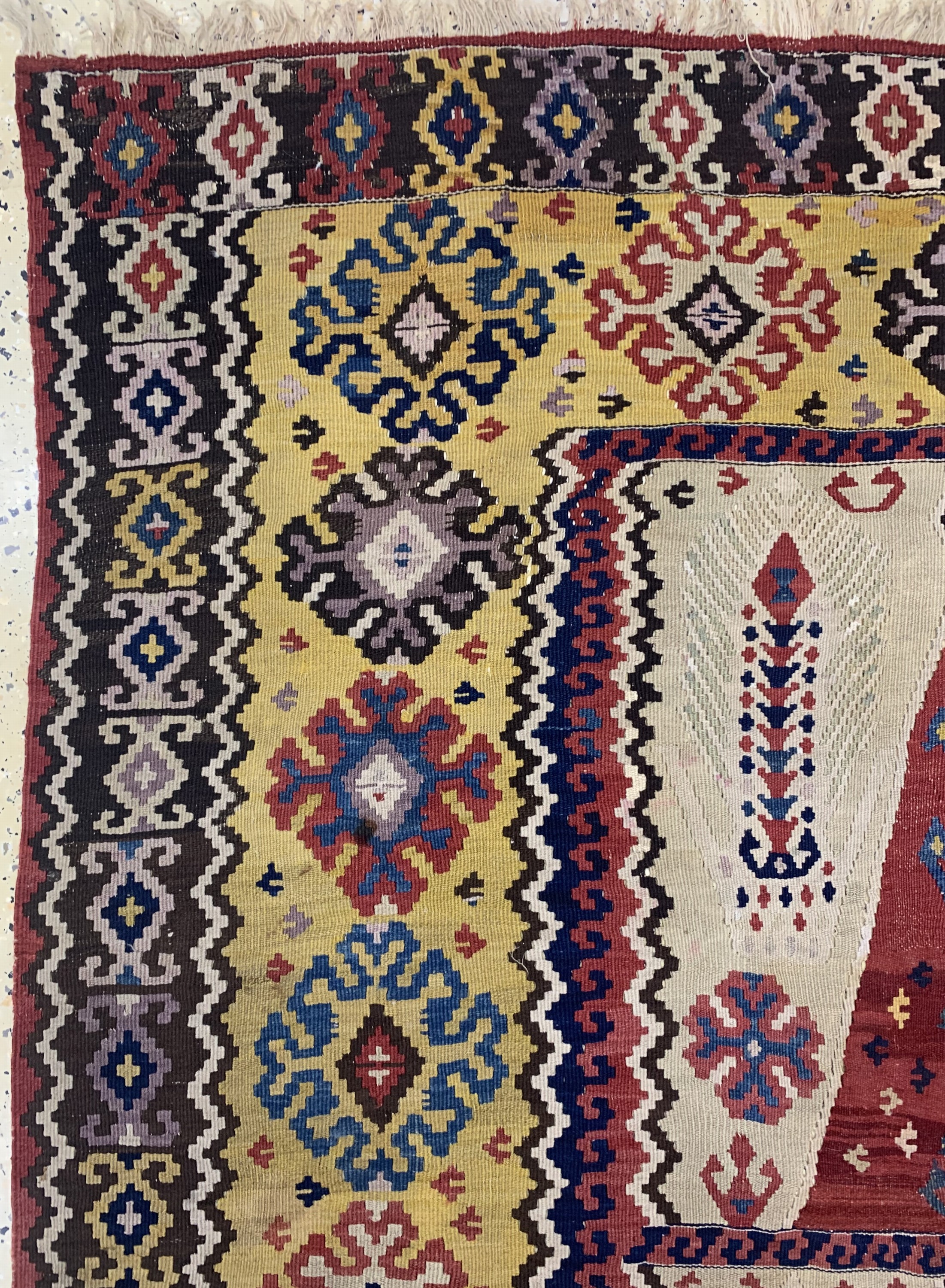 Detail c: Erzurum Kelim antik, Türkei, 19.Jhd, Wolle auf Wolle, ca. 215 x 165 cm, EHZ: 2,aus Sammlungsauflösung