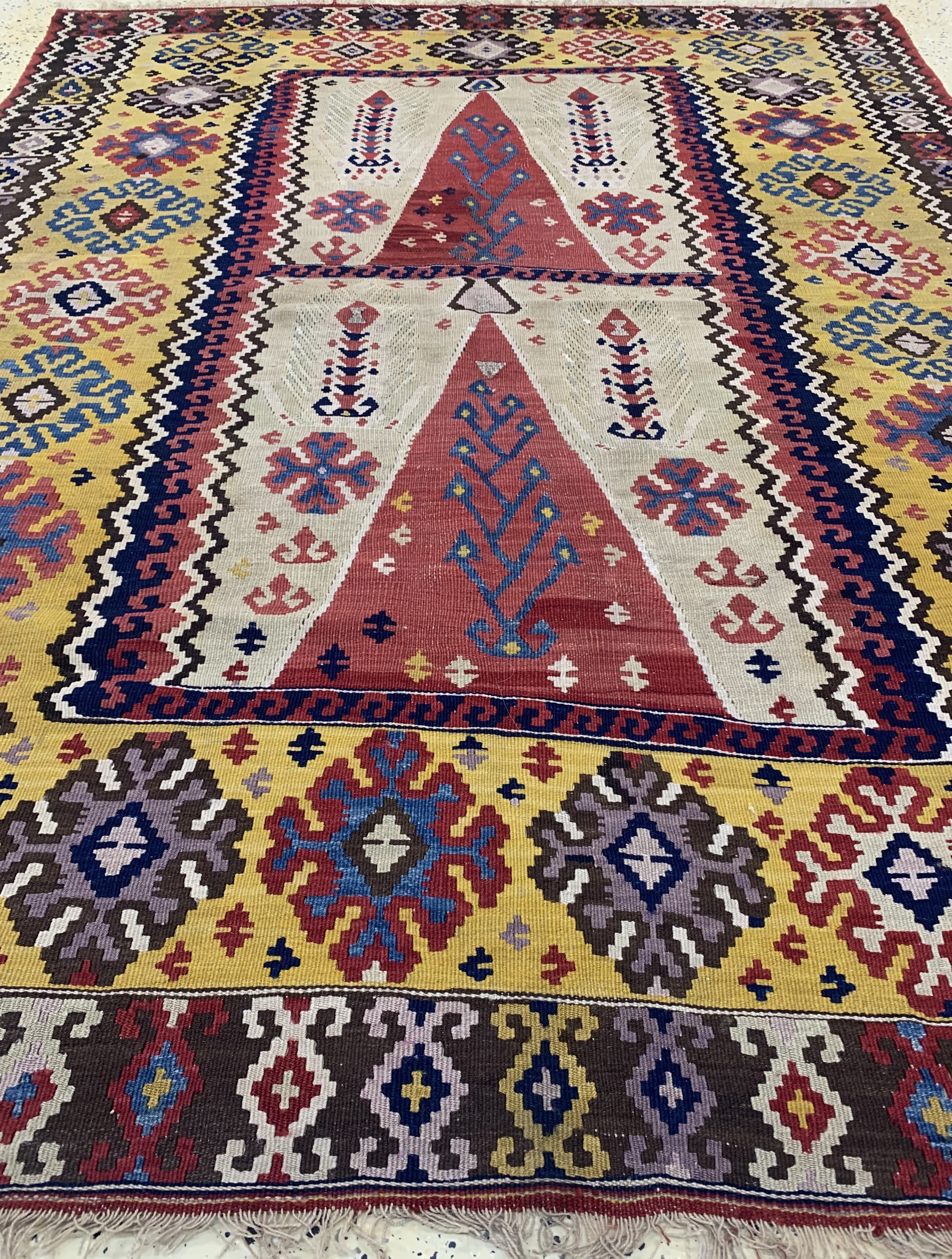 Detail d: Erzurum Kelim antik, Türkei, 19.Jhd, Wolle auf Wolle, ca. 215 x 165 cm, EHZ: 2,aus Sammlungsauflösung