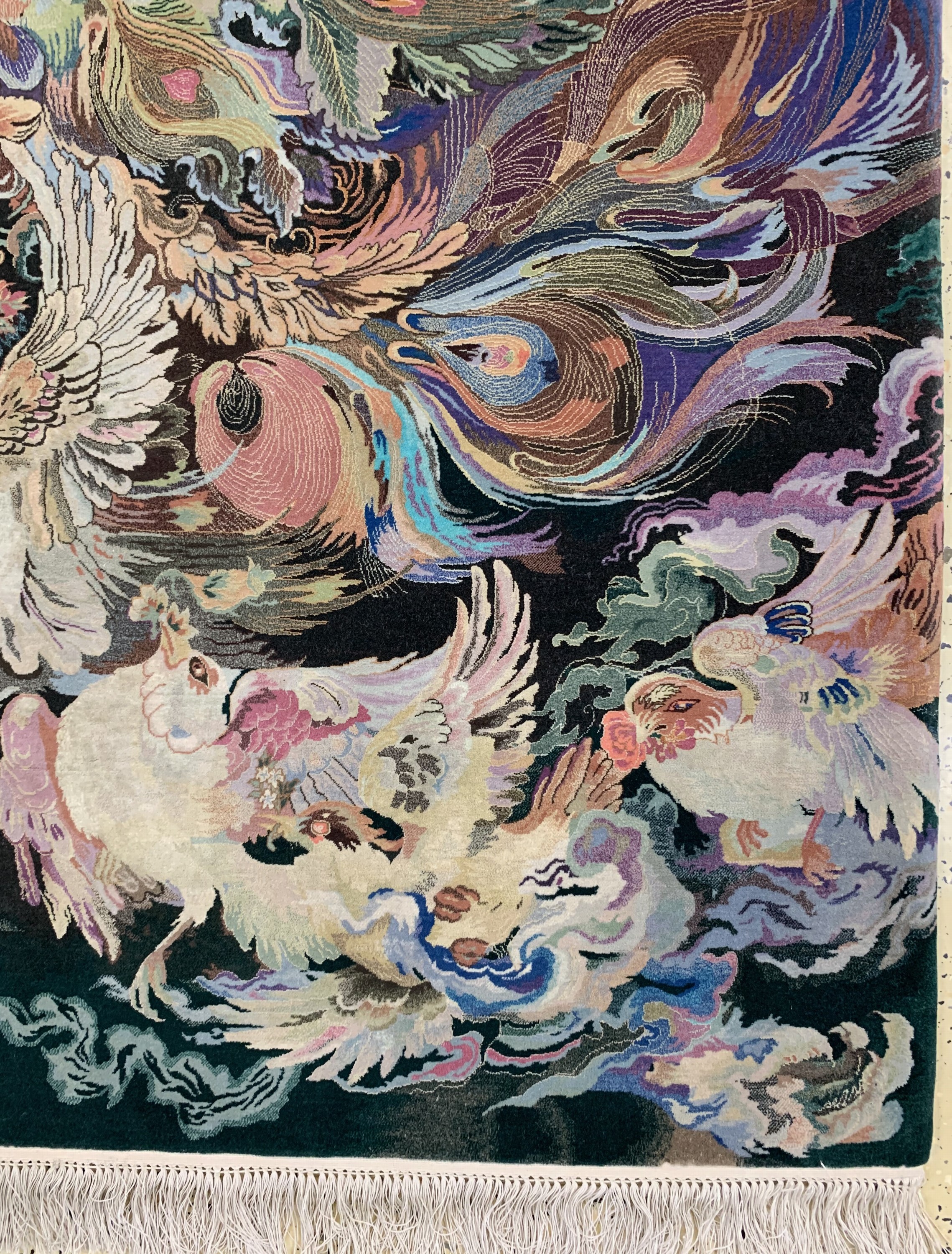 Detail a: Täbriz fein(80 Raj), China, Ende 20.Jhd, Korkwolle mit und auf Seide, ca. 222 x 156 cm,ca. 1,2 Mio. Kn/qm, EHZ: 1-2