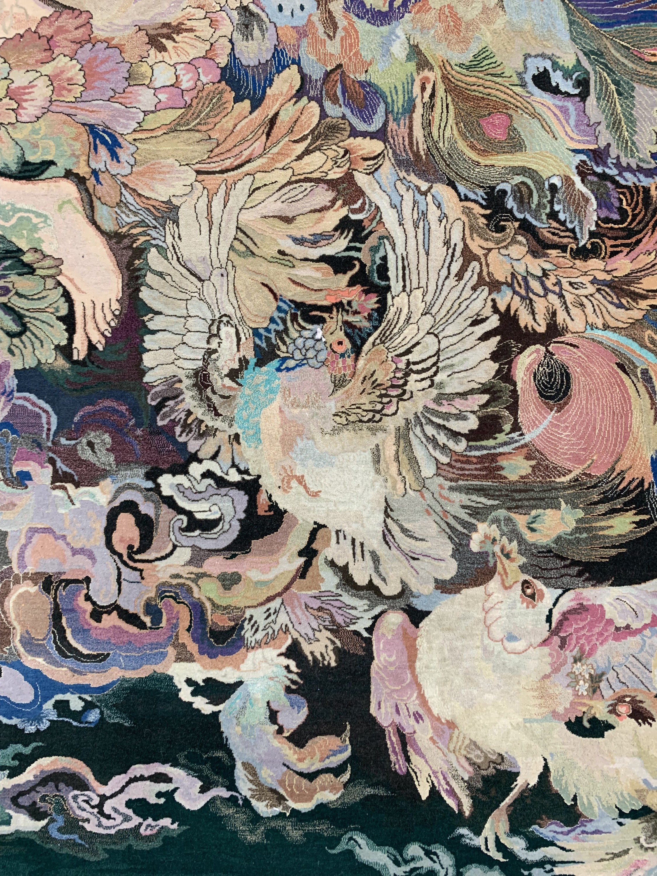 Detail b: Täbriz fein(80 Raj), China, Ende 20.Jhd, Korkwolle mit und auf Seide, ca. 222 x 156 cm,ca. 1,2 Mio. Kn/qm, EHZ: 1-2