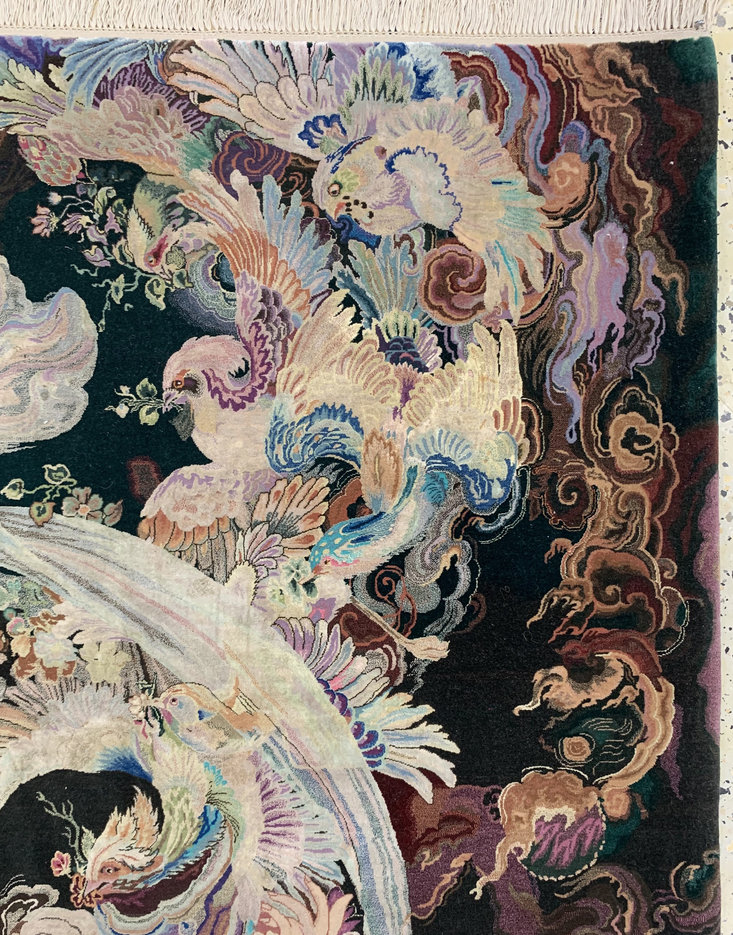 Detail g: Täbriz fein(80 Raj), China, Ende 20.Jhd, Korkwolle mit und auf Seide, ca. 222 x 156 cm,ca. 1,2 Mio. Kn/qm, EHZ: 1-2