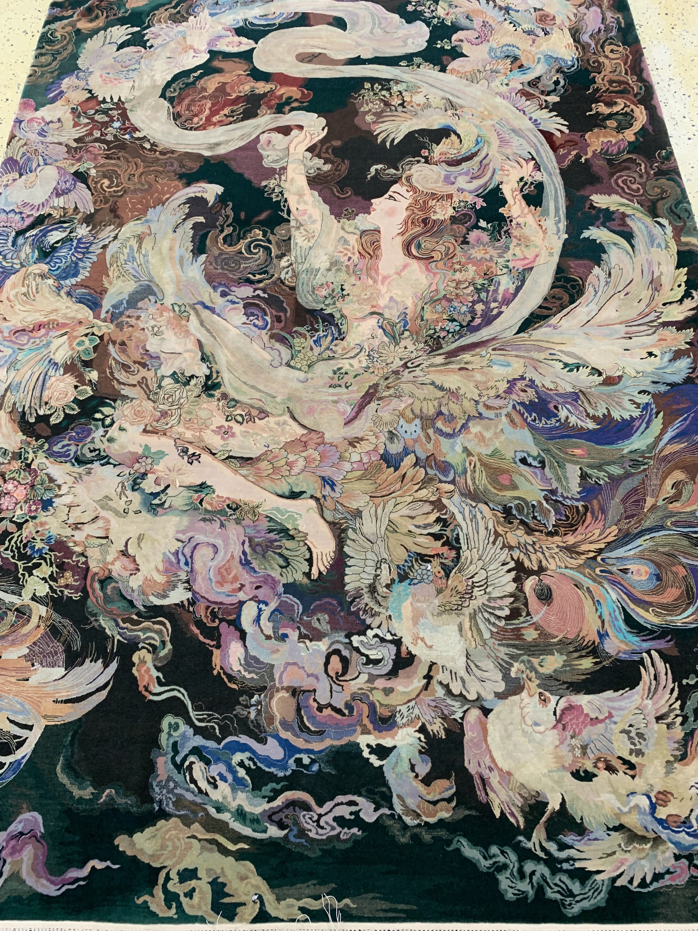 Detail i: Täbriz fein(80 Raj), China, Ende 20.Jhd, Korkwolle mit und auf Seide, ca. 222 x 156 cm,ca. 1,2 Mio. Kn/qm, EHZ: 1-2