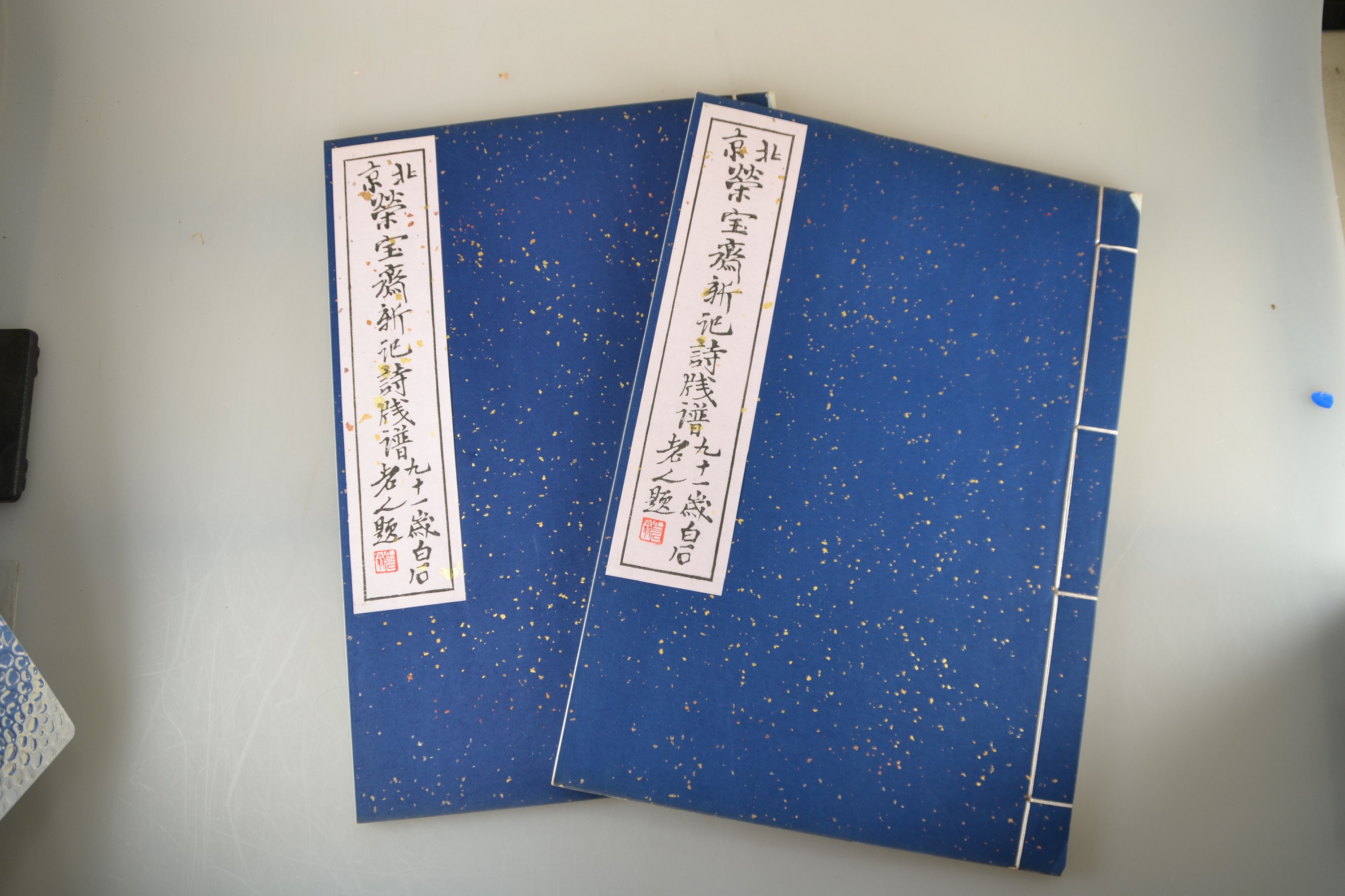 Detail c: Qi Baishi (1864-1957), Peking 1955, Jung Pao Chai Hsin Chi Shih Chien und Jung Pao-Chai Hsin Chi, 2 Blockbücher enthalten ca. 80 Drucke der ...