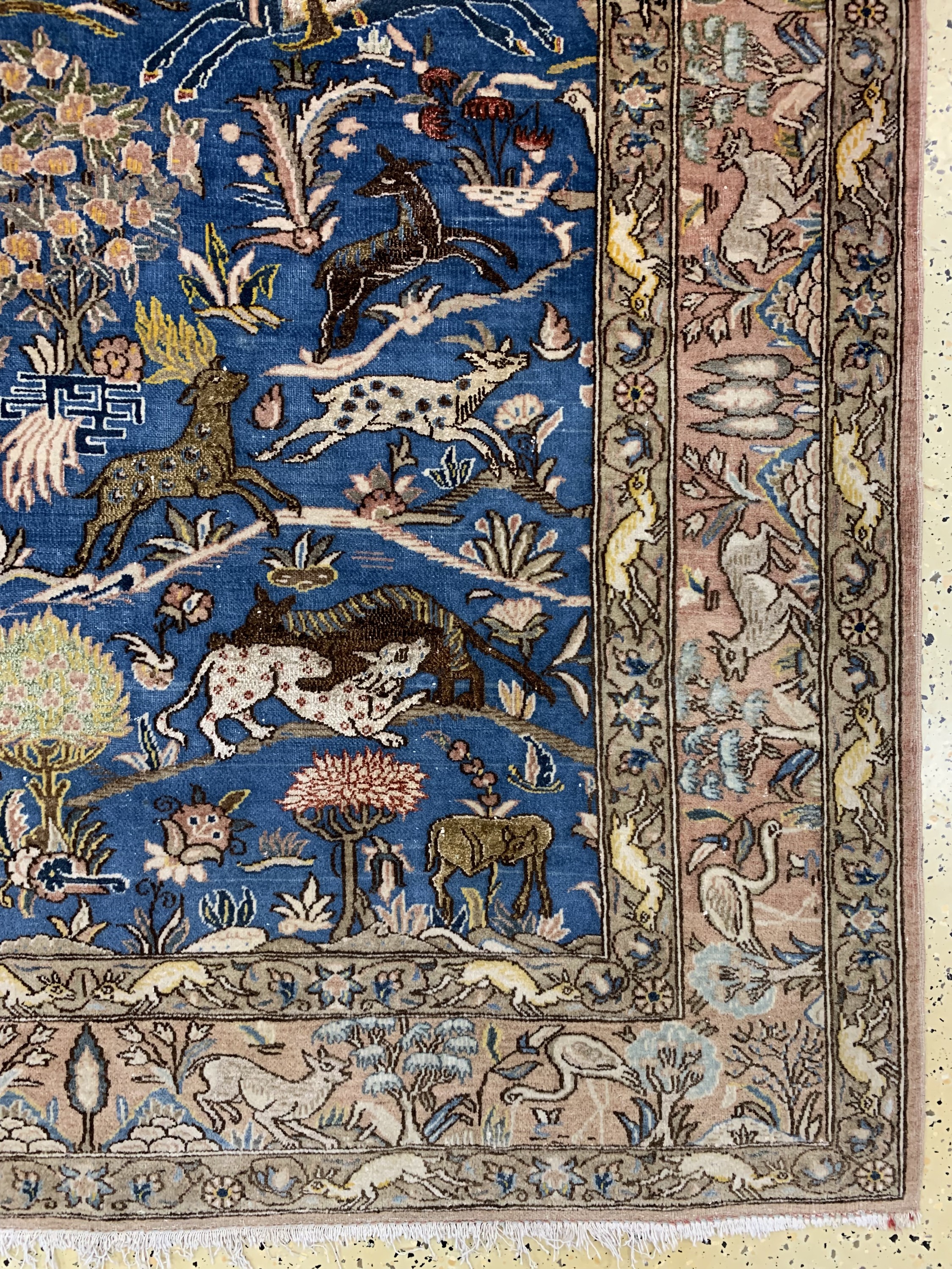Detail a: Ghom alt, Persien, Mitte 20.Jhd, Wolle mit Seide, ca. 210 x 140 cm, EHZ: 3