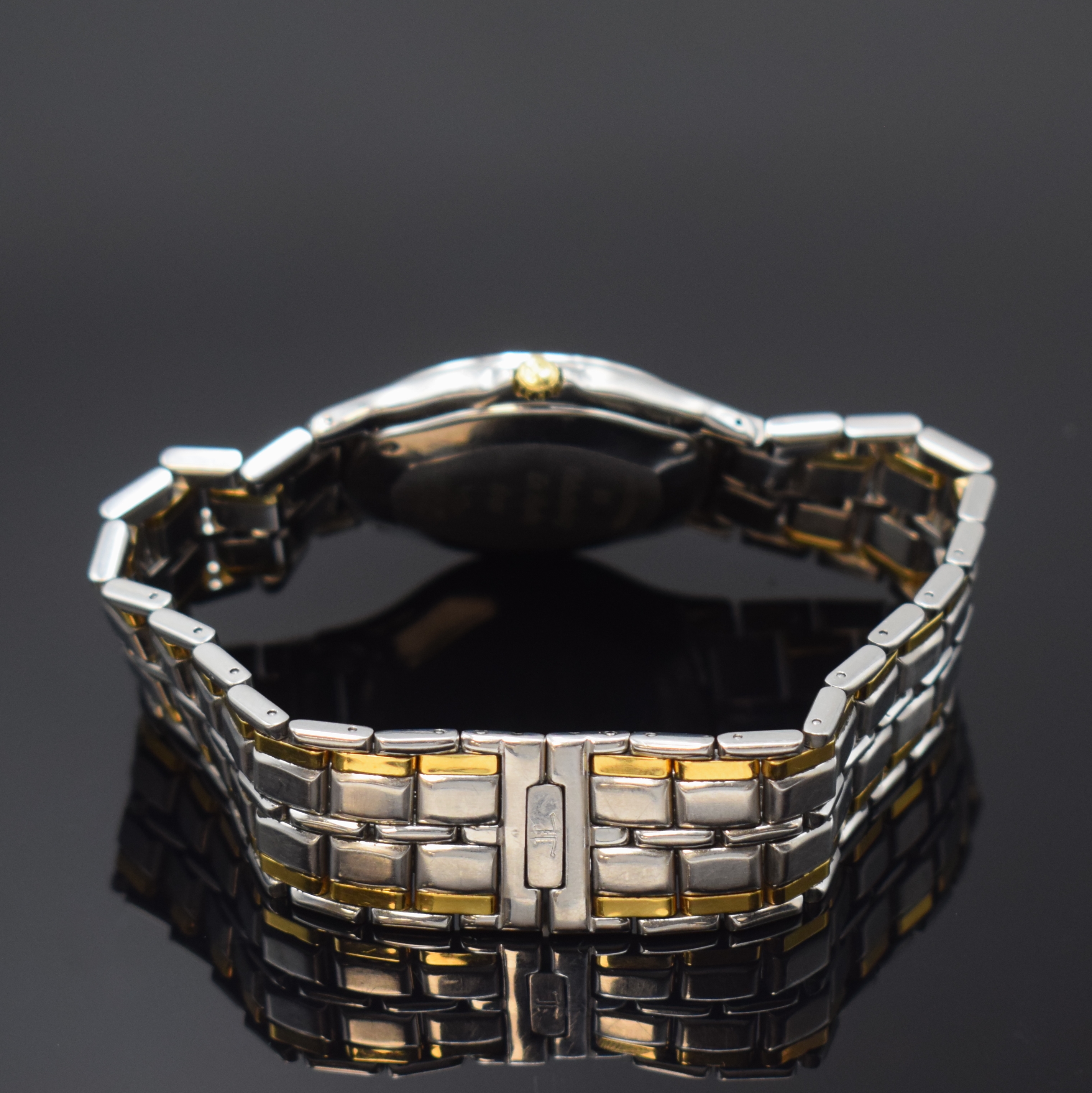 Detail b: Jaeger-LeCoultre Heraion Armbanduhr in Stahl/Gold Referenz 114.5.89, Schweiz um 1990, Automatik, orig. Gliederband m. dopp. Faltschl., Boden m. ...