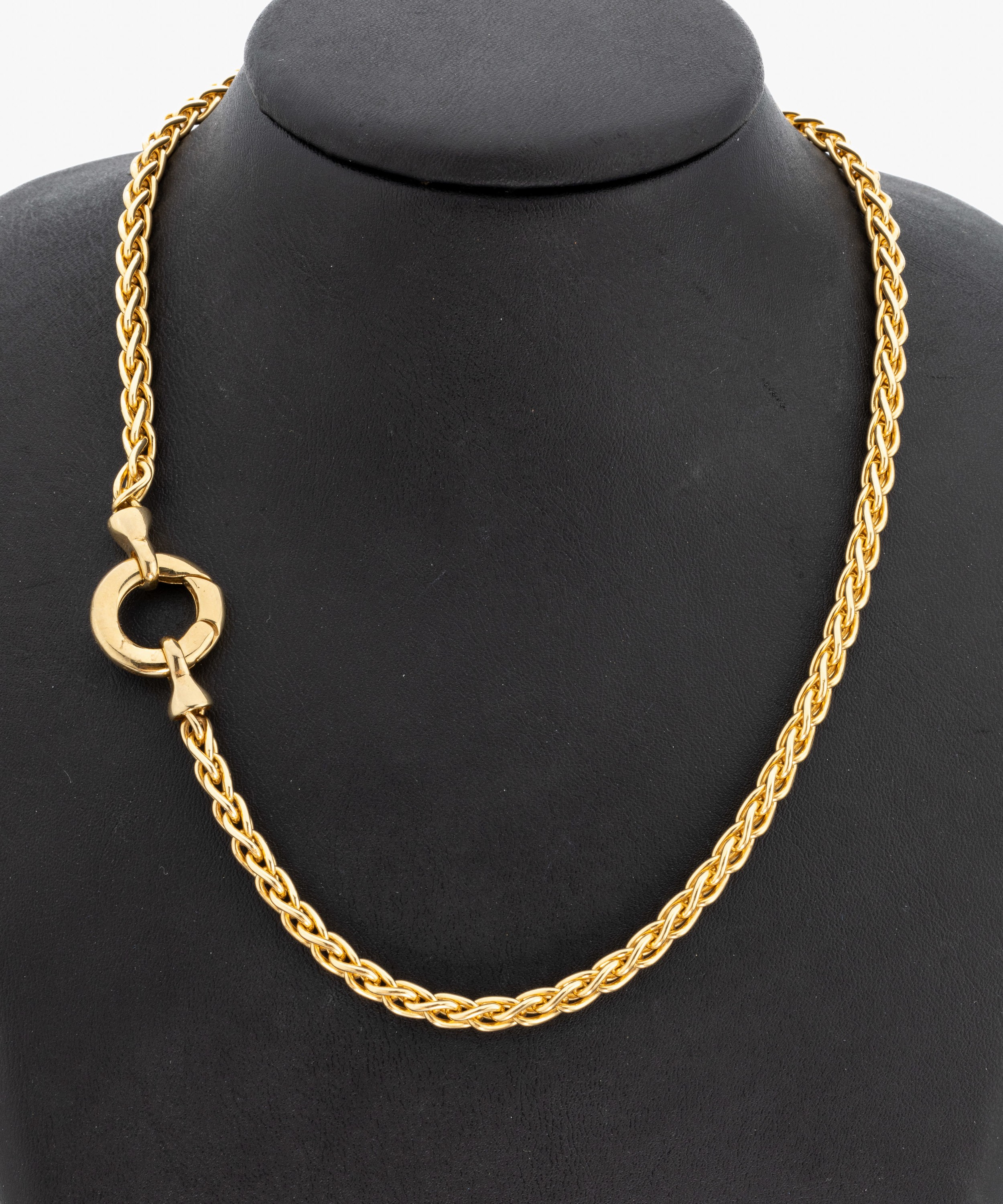 14 kt Gold Collier, GG 585/000, schwere qualitätvolle Verarbeitung, L. ca. 60 cm, Klappschließe, ca. 58.2 g