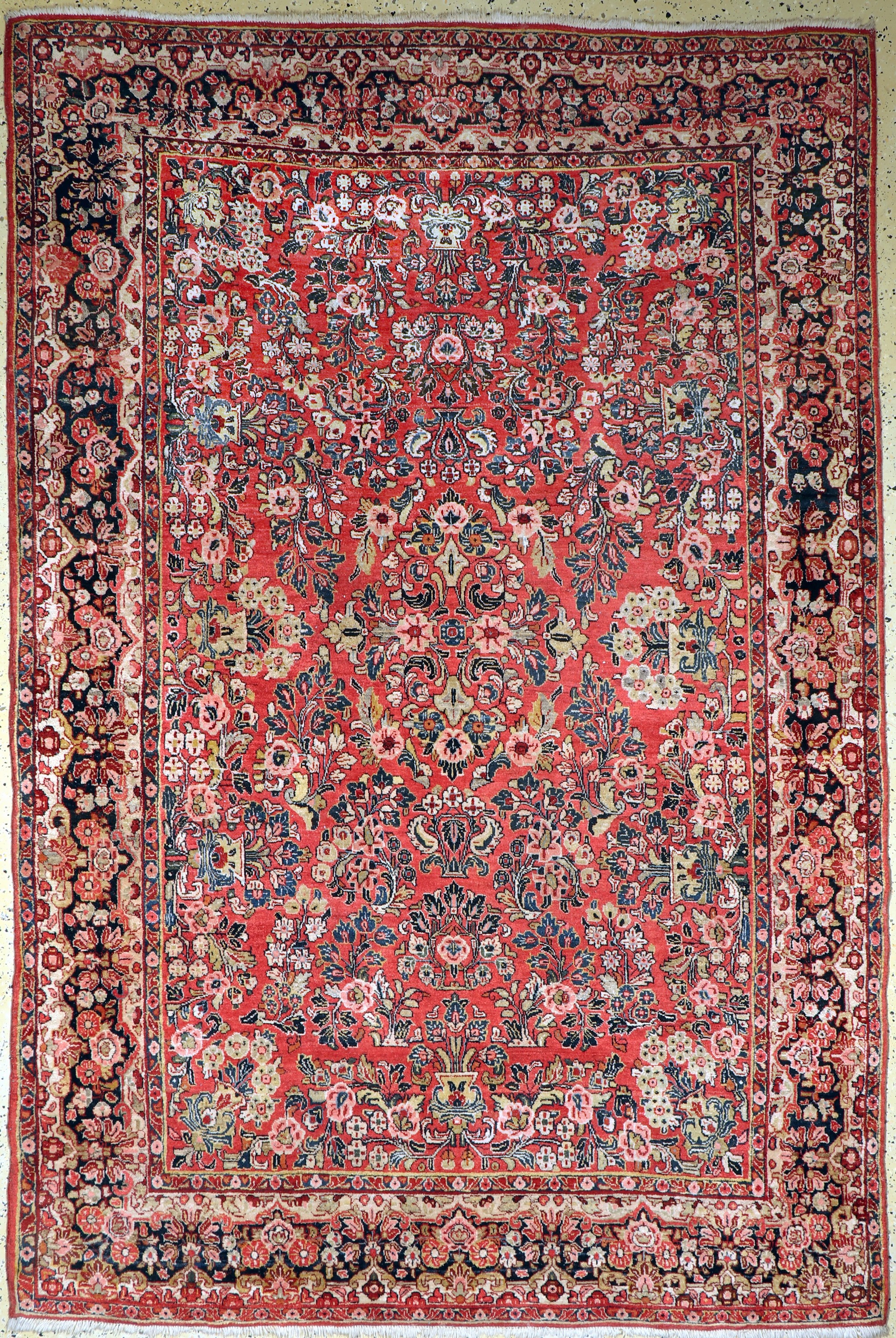 Us Re-Import Sarogh, Persien, Anfang 20.Jhd, Wolle auf Baumwolle, ca. 280 x 188 cm,EHZ: 2
