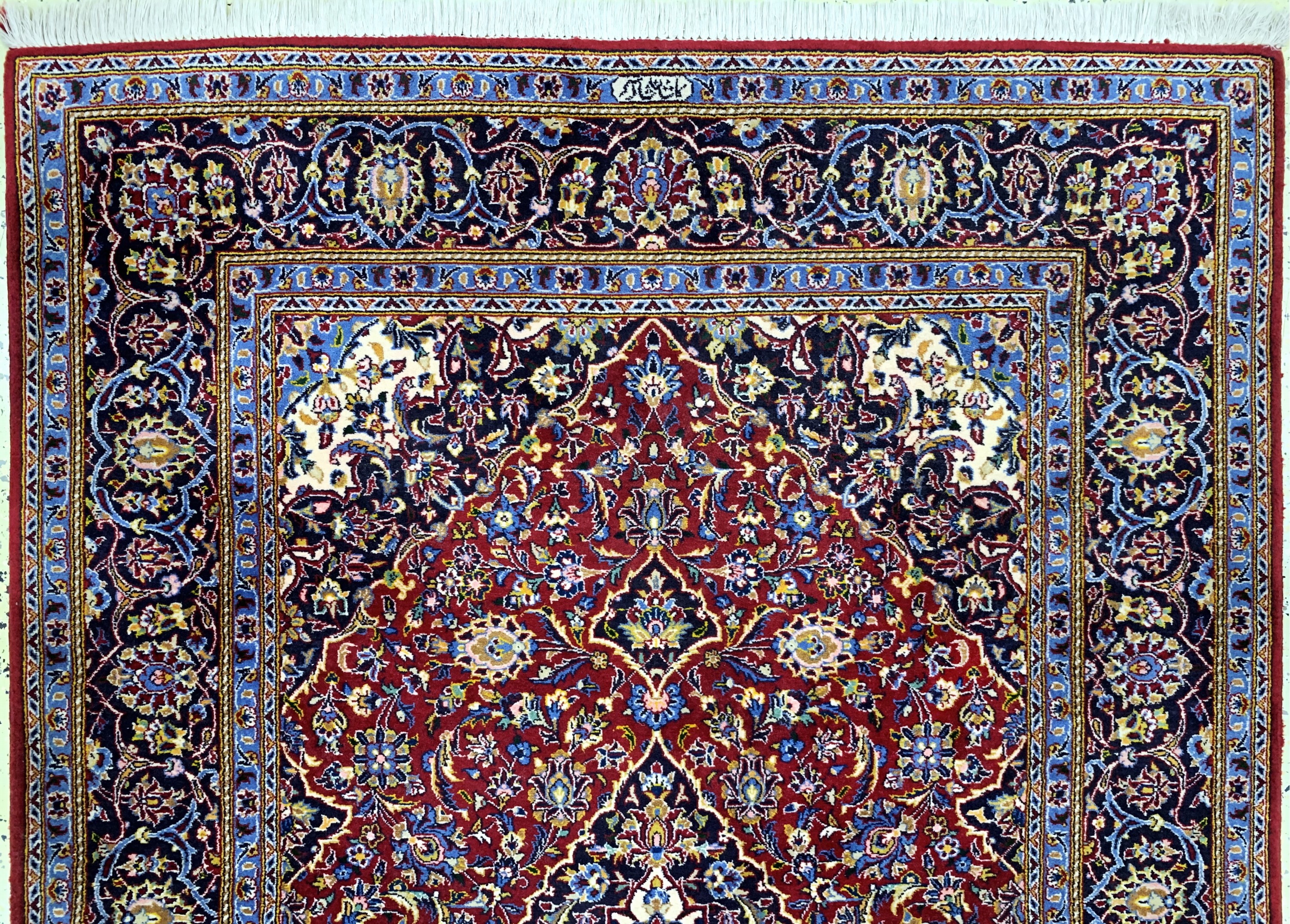 Detail a: Keschan"Shadsar"fein Persien, signiert, Ende 20.Jhd, Korkwolle, ca. 210 x 136 cm, EHZ:1-2