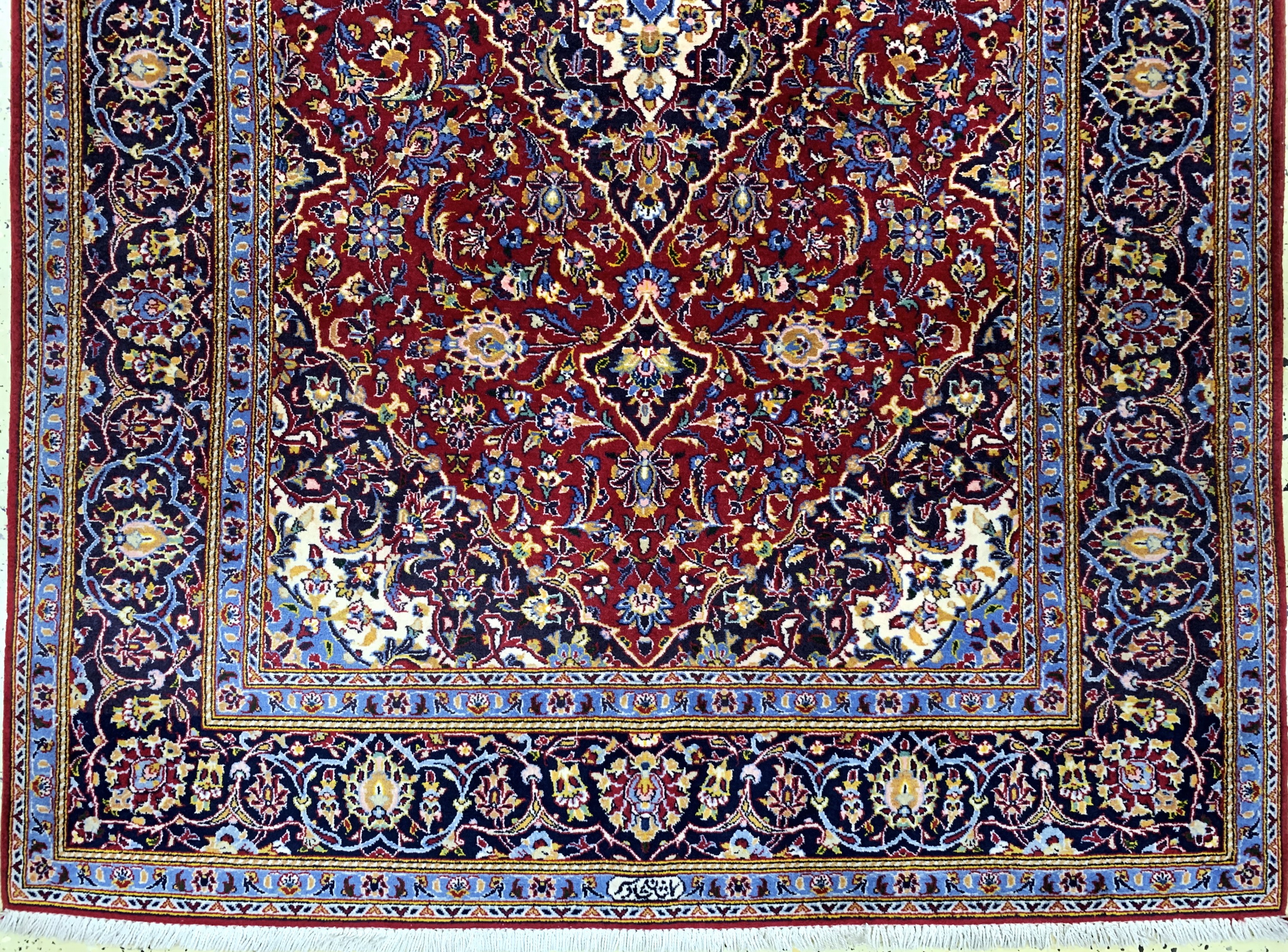 Detail b: Keschan"Shadsar"fein Persien, signiert, Ende 20.Jhd, Korkwolle, ca. 210 x 136 cm, EHZ:1-2