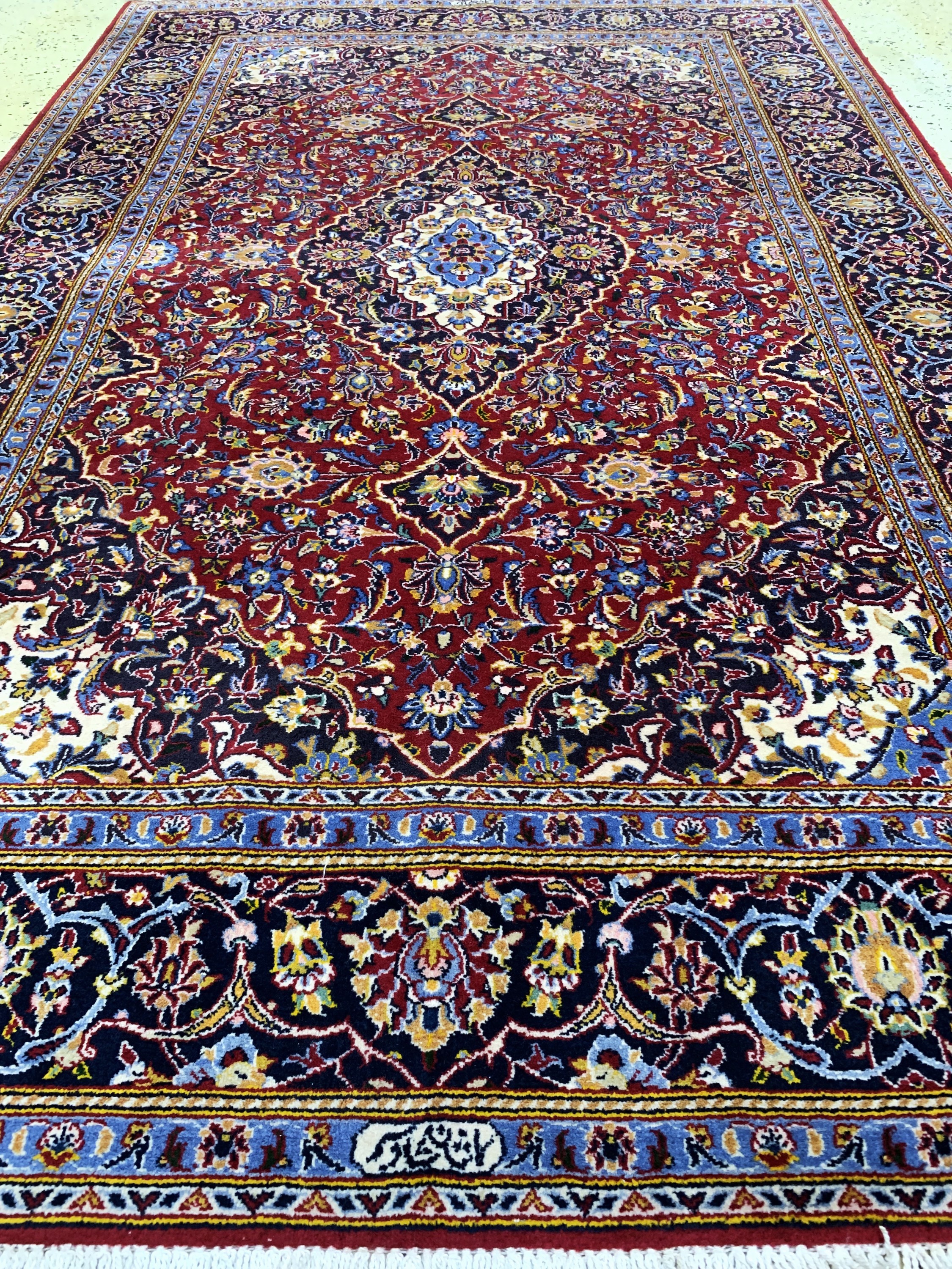 Detail d: Keschan"Shadsar"fein Persien, signiert, Ende 20.Jhd, Korkwolle, ca. 210 x 136 cm, EHZ:1-2