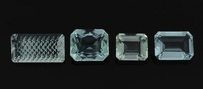 26859248a - 4 lose Aquamarine, 1 x ca. 9.67 ct, im Emerald-Cut, 1 x ca. 6.8 ct, im Emerald-Cut, 1 x ...