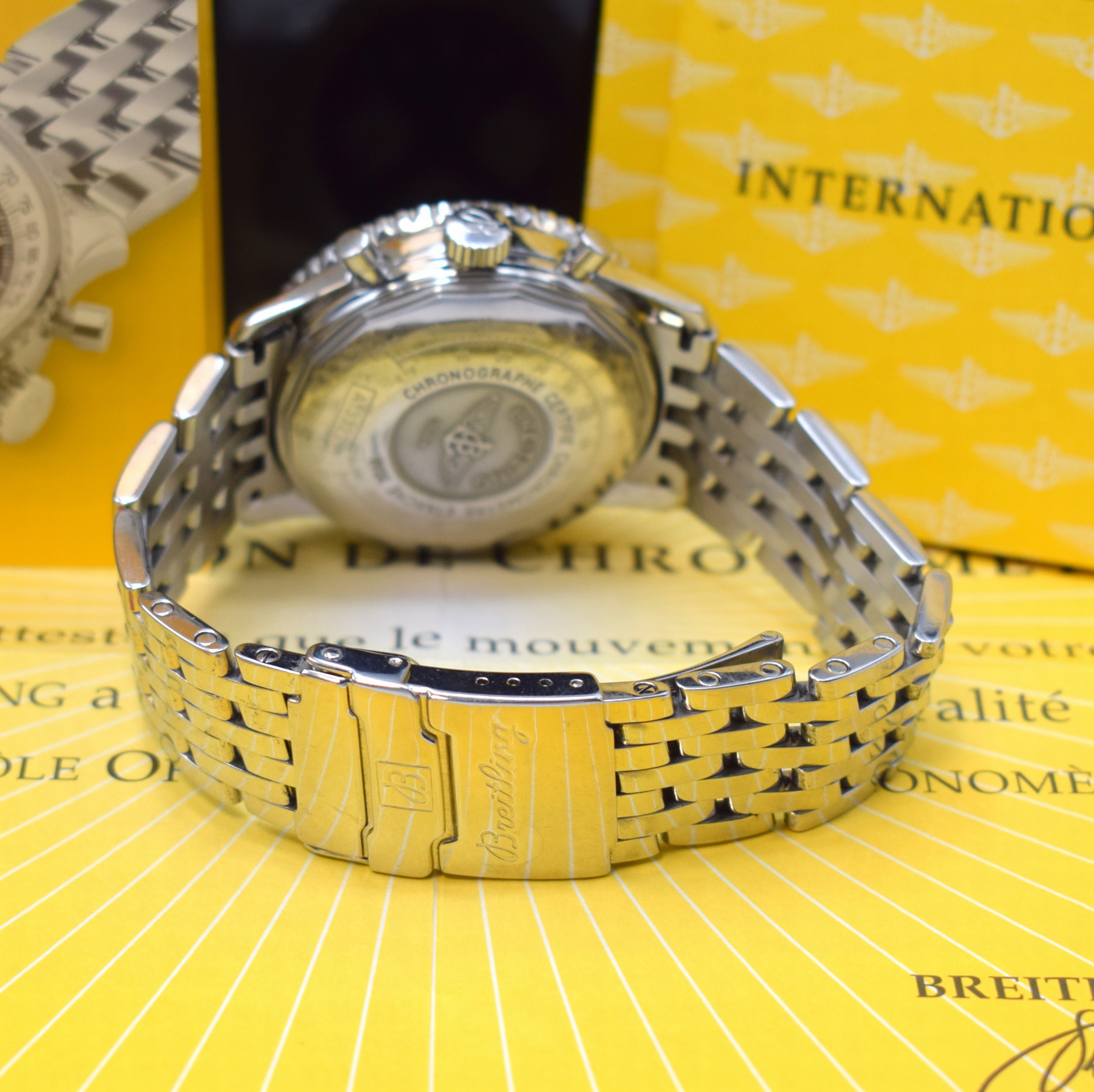 Detail b: BREITLING Armbandchronograph Old Navitimer Referenz A13322, Automatik, Chronometer in Edelstahl inkl. Pilotband m. Faltschließe, entsp. Saphirglas, ...