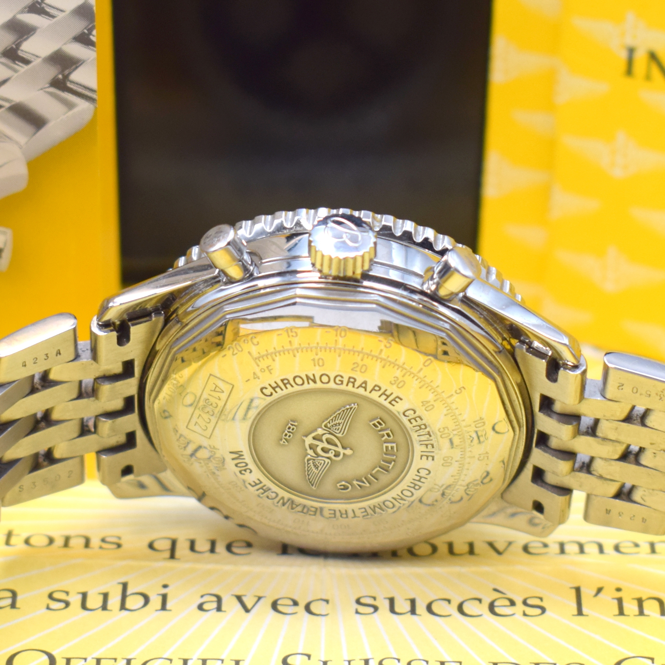 Detail d: BREITLING Armbandchronograph Old Navitimer Referenz A13322, Automatik, Chronometer in Edelstahl inkl. Pilotband m. Faltschließe, entsp. Saphirglas, ...