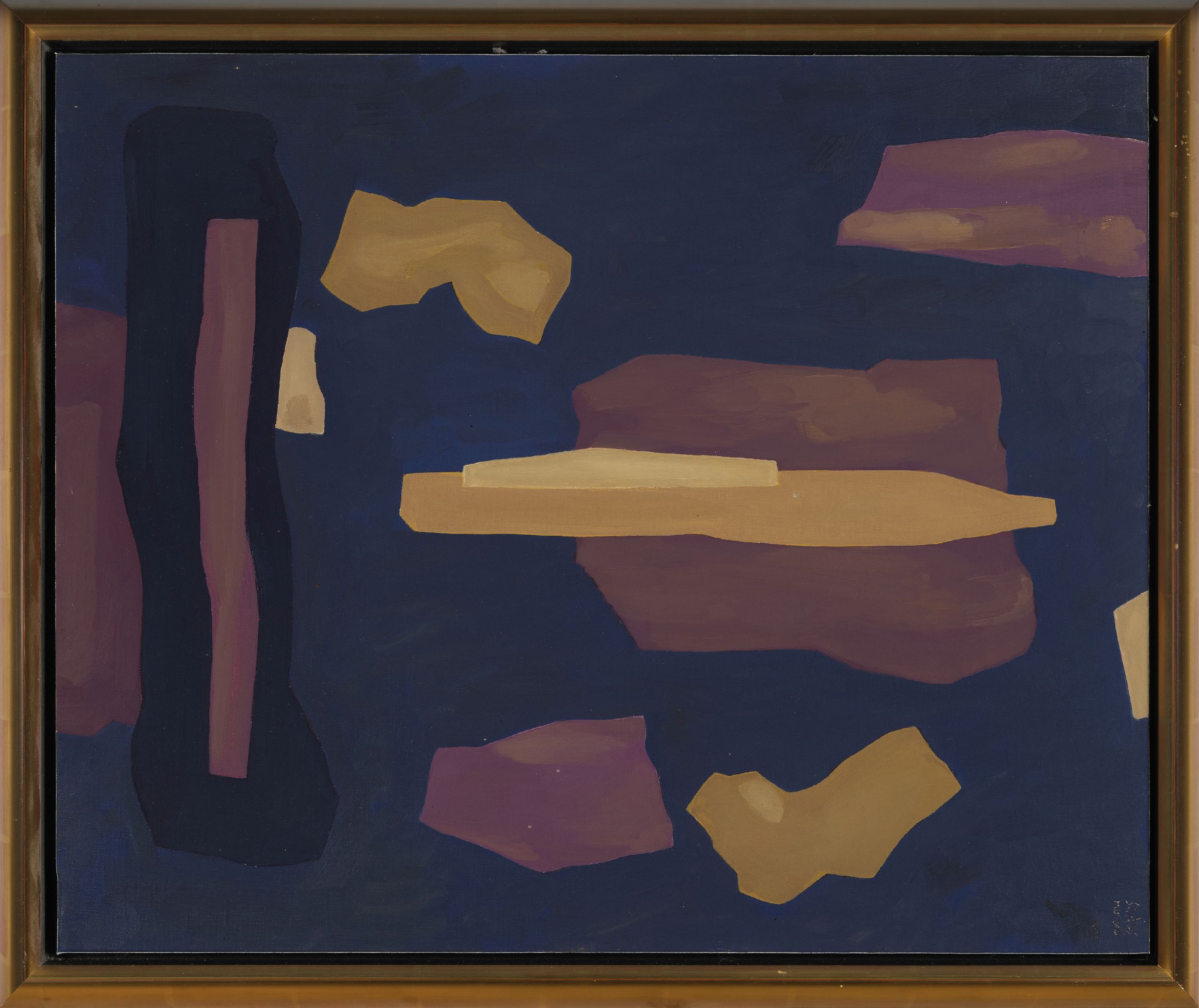 Detail k: Scaw Muller, datiert 1977, Abstrakte Komposition, Öl/Lwd, rechts oben signiert und dat., ca. 65x55cm, R. ca. 75x65cm