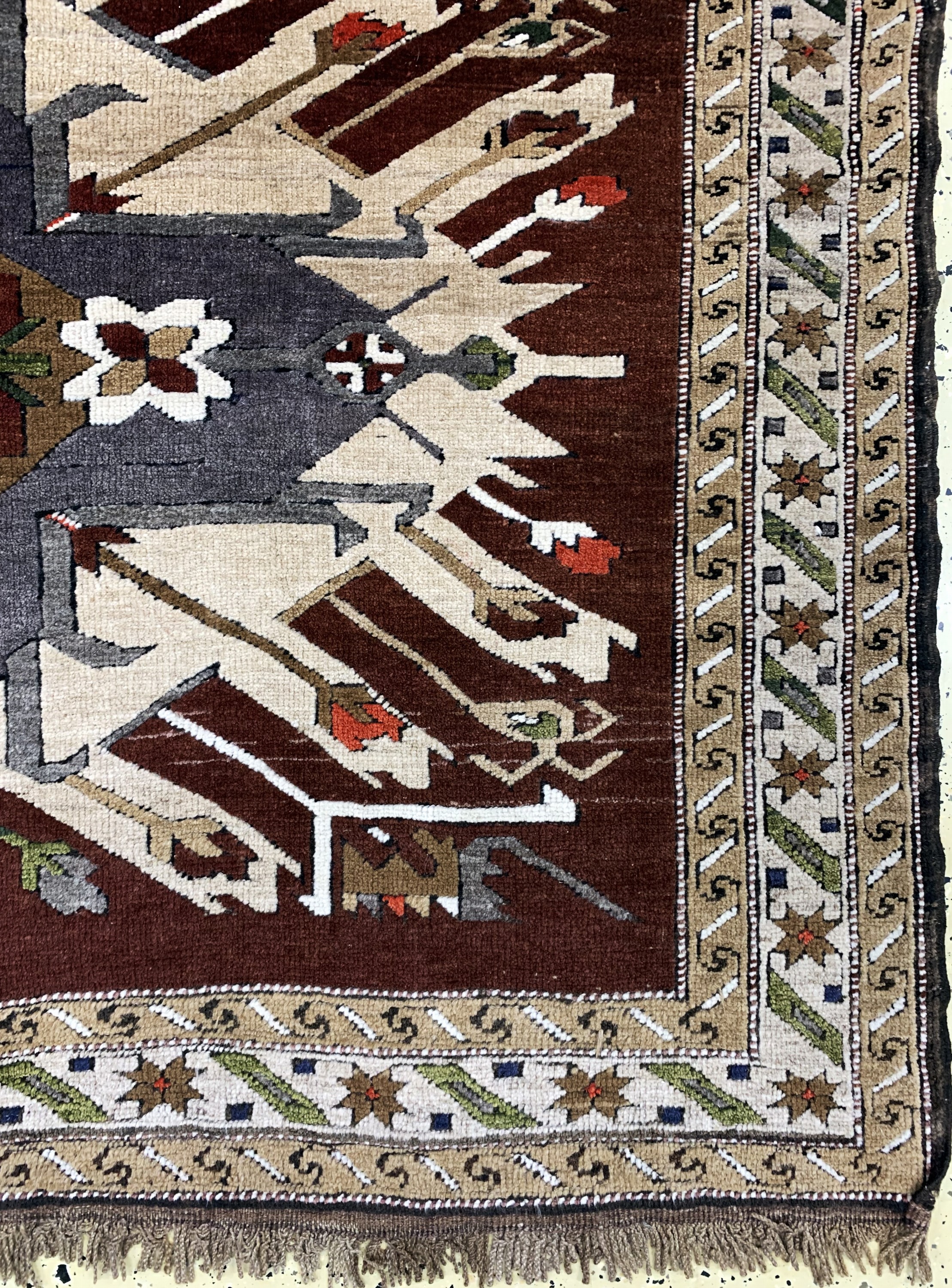 Detail a: Kars Kazak, Türkei, Ende 20.Jhd., Wolle aufWolle, ca. 350 x 200 cm, EHZ: 1-2
