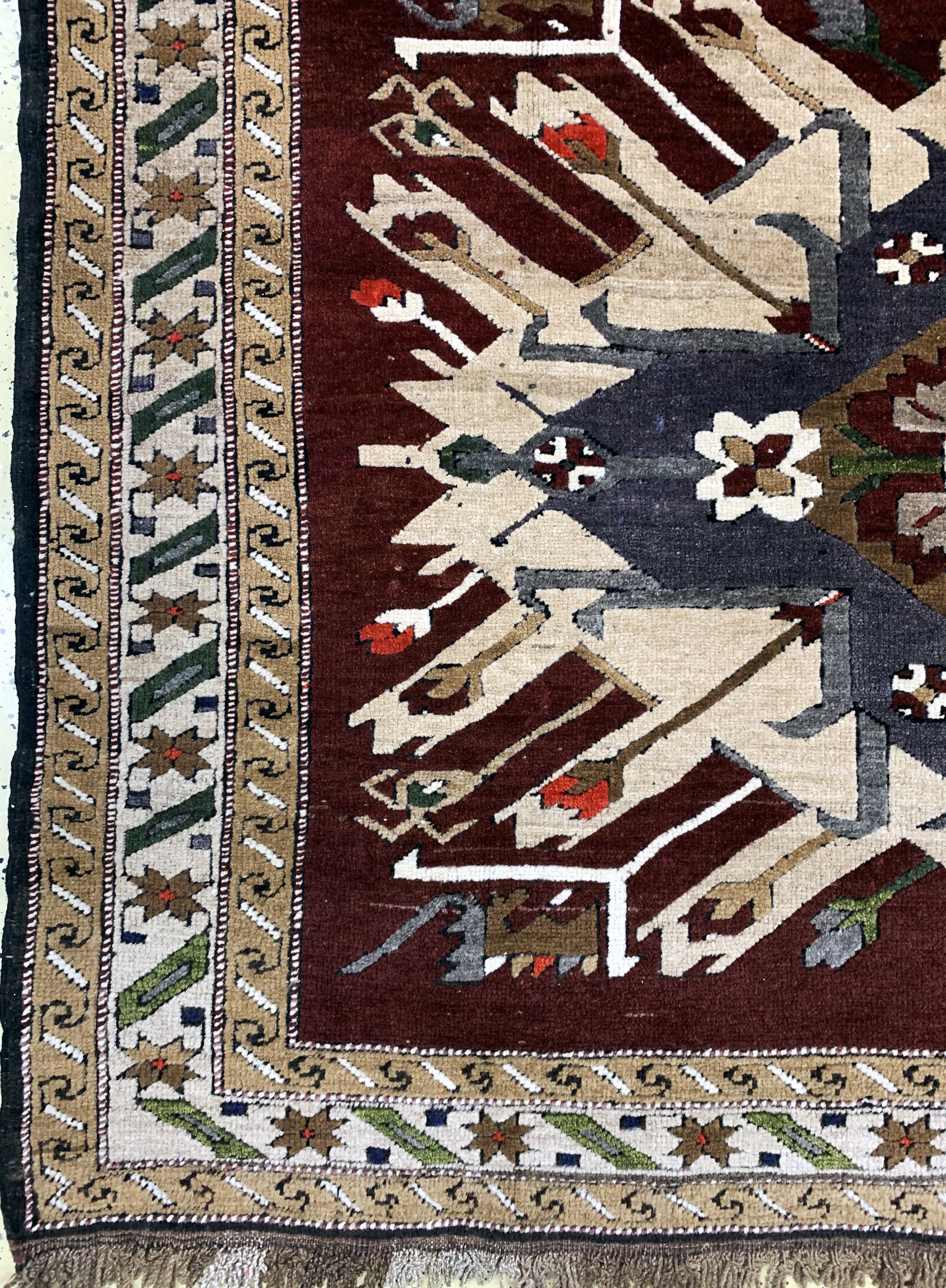 Detail b: Kars Kazak, Türkei, Ende 20.Jhd., Wolle aufWolle, ca. 350 x 200 cm, EHZ: 1-2