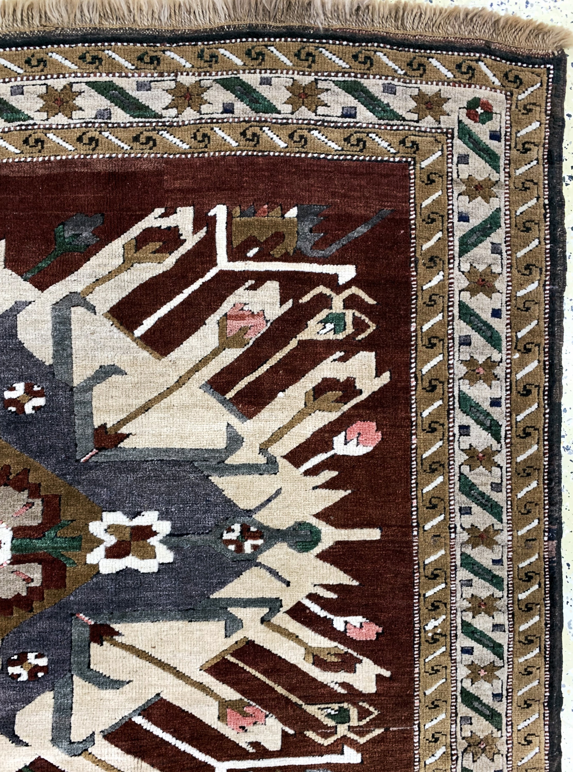 Detail e: Kars Kazak, Türkei, Ende 20.Jhd., Wolle aufWolle, ca. 350 x 200 cm, EHZ: 1-2