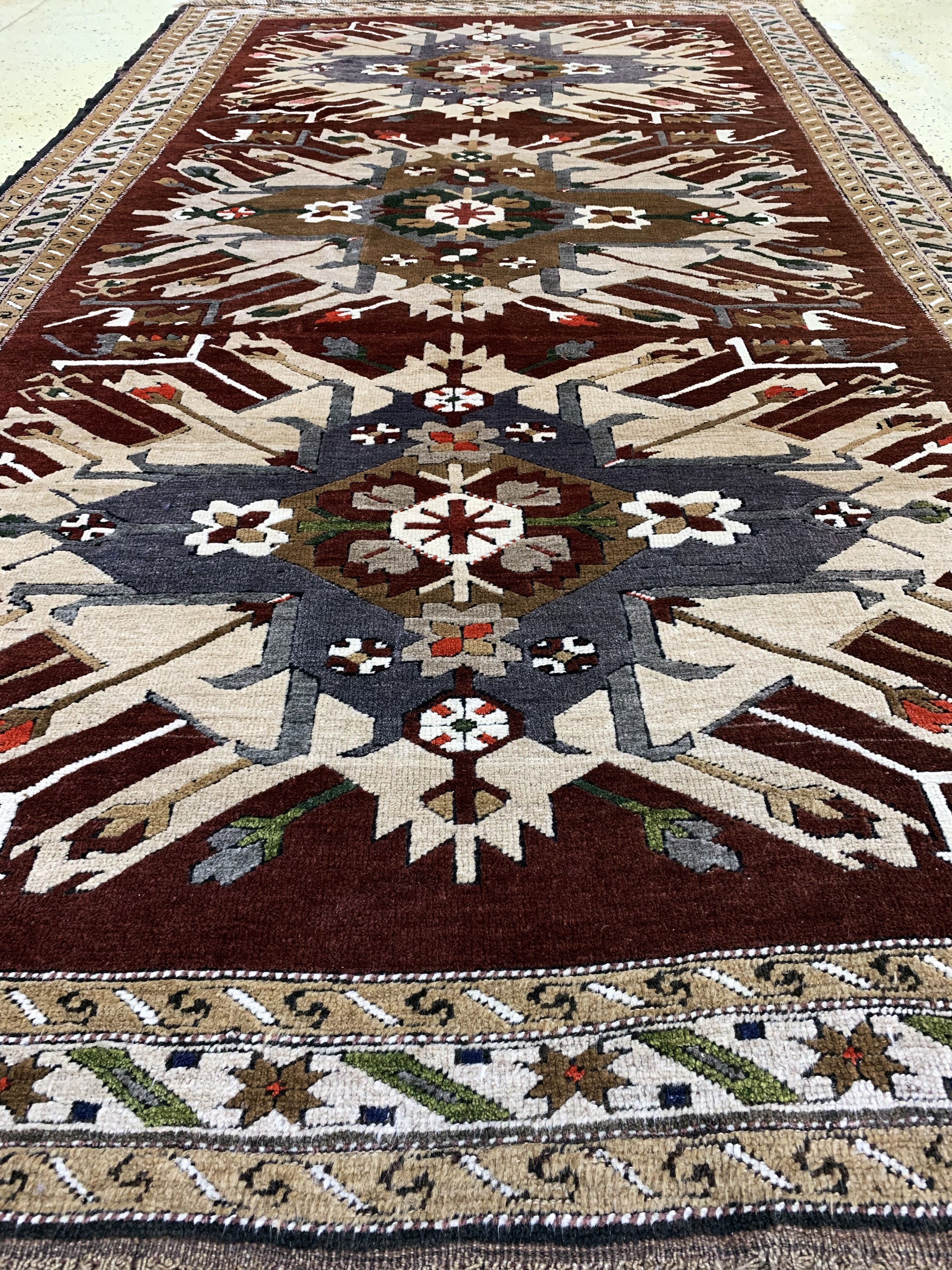 Detail f: Kars Kazak, Türkei, Ende 20.Jhd., Wolle aufWolle, ca. 350 x 200 cm, EHZ: 1-2