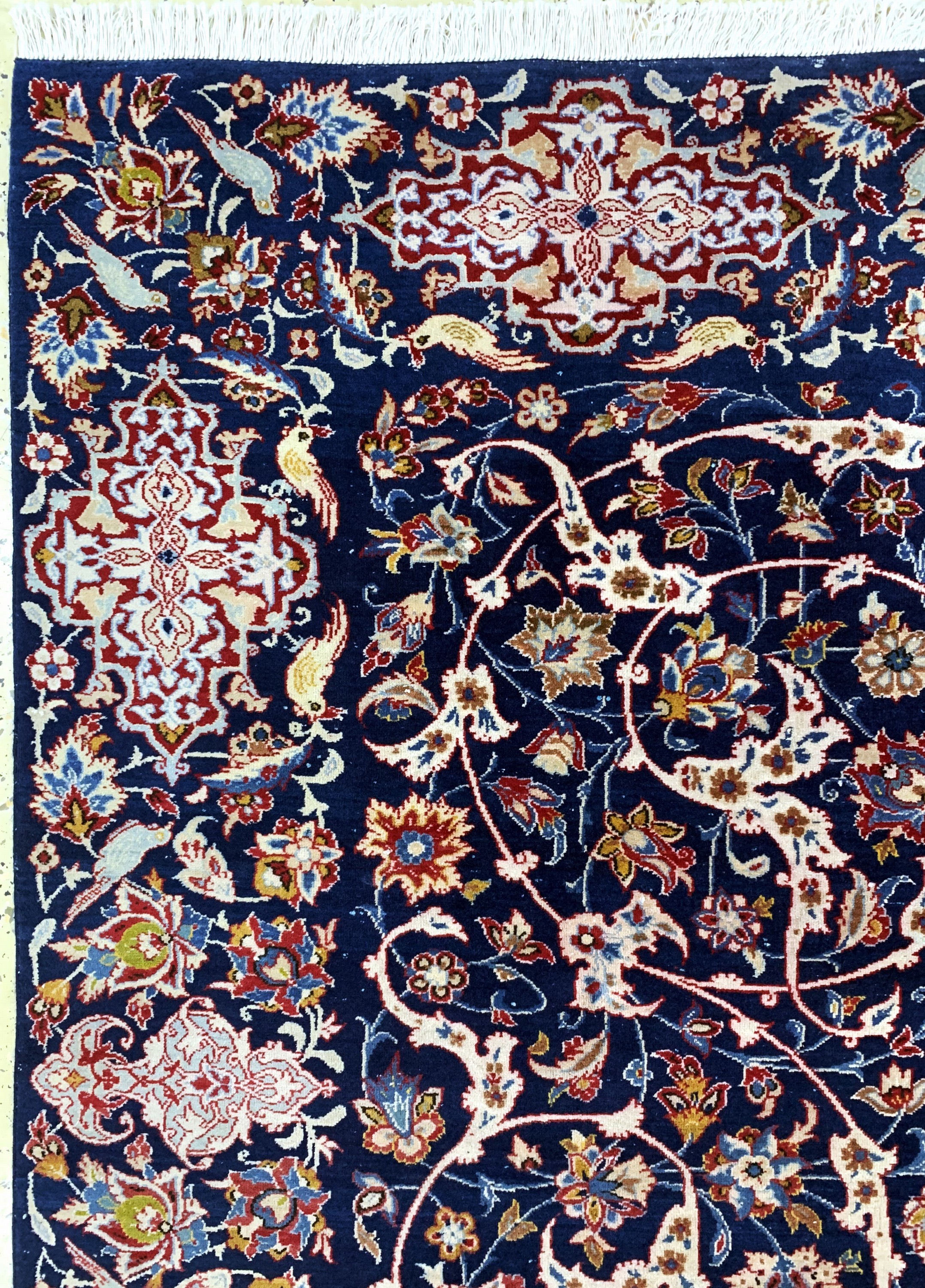 Detail d: Keschan alt, Persien, Mitte 20.Jhd, Wolle auf Baumwolle, ca. 292 x 213 cm, EHZ: 3, (Fransen erneuert)