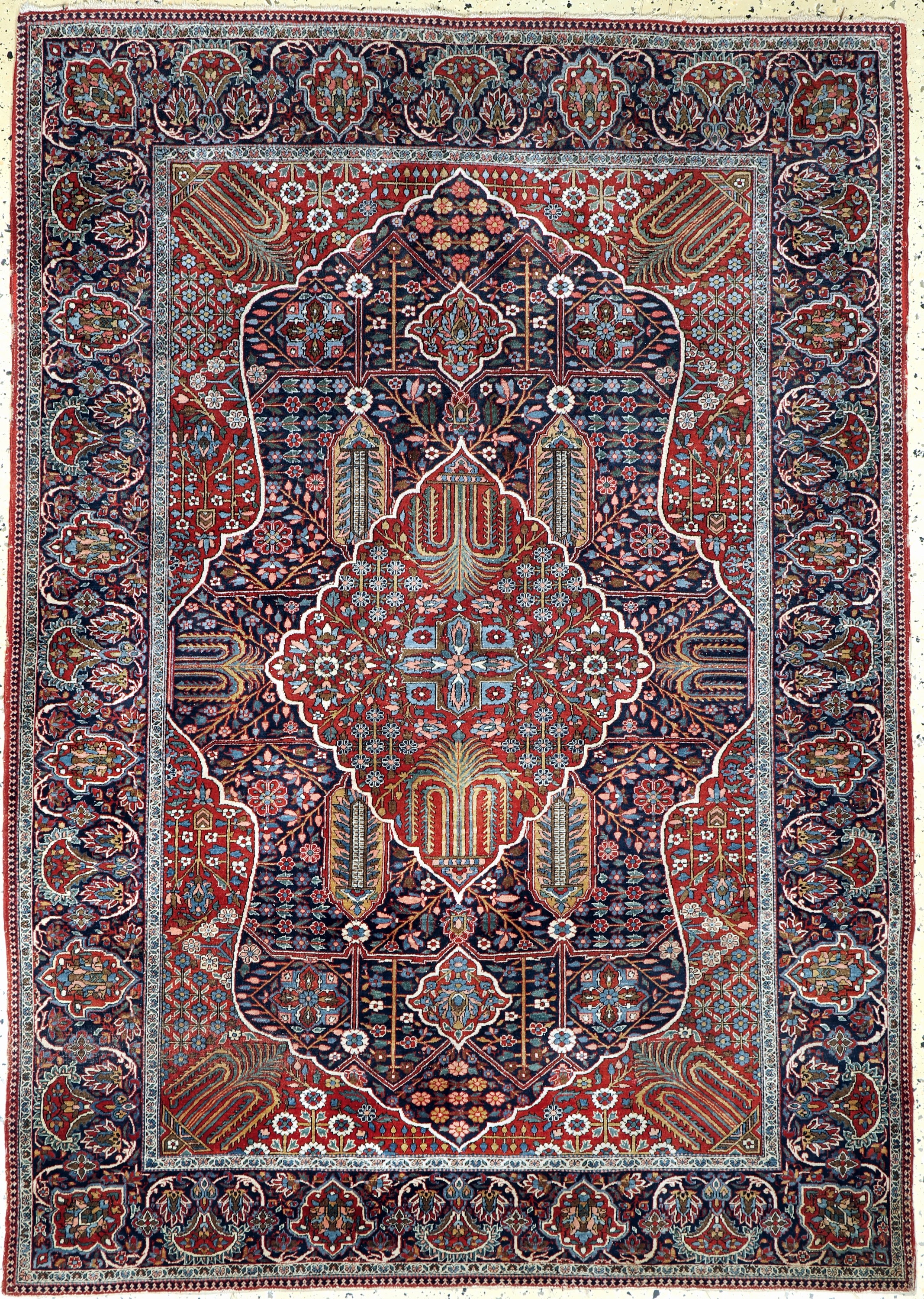Keschan"Ateschoglou"antik, Persien, um 1900, Korkwolle auf Baumwolle, ca. 196 x 140 cm, EHZ: 3